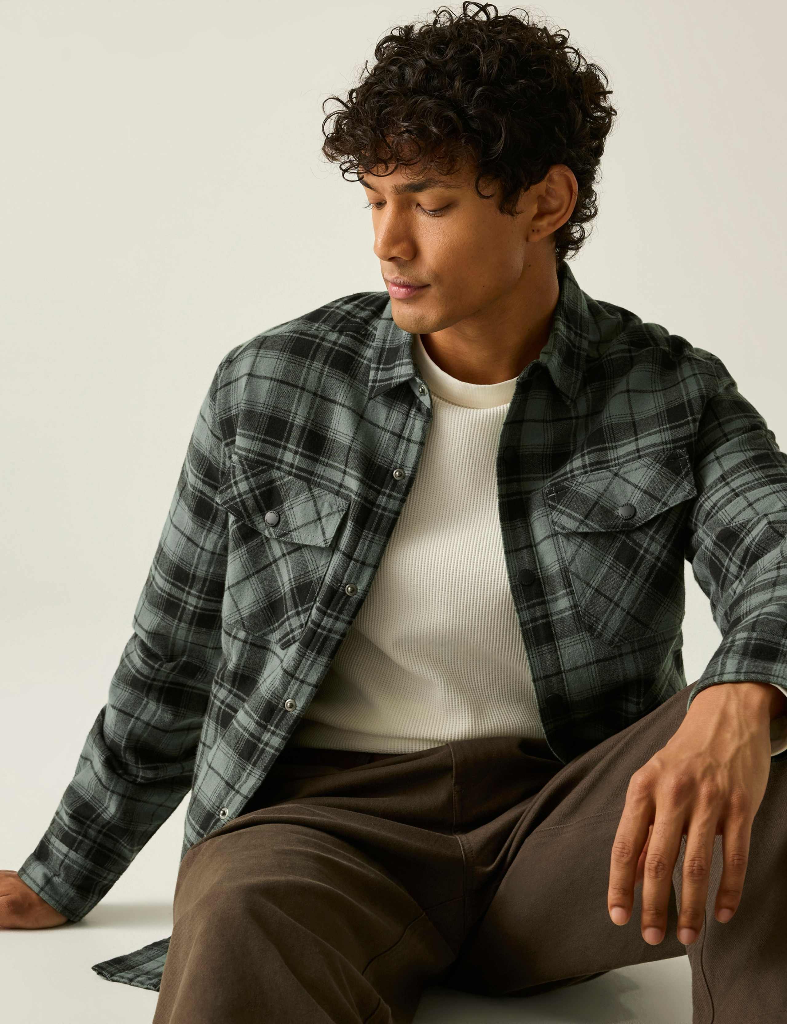 Spennith Pure Cotton Checked Shacket