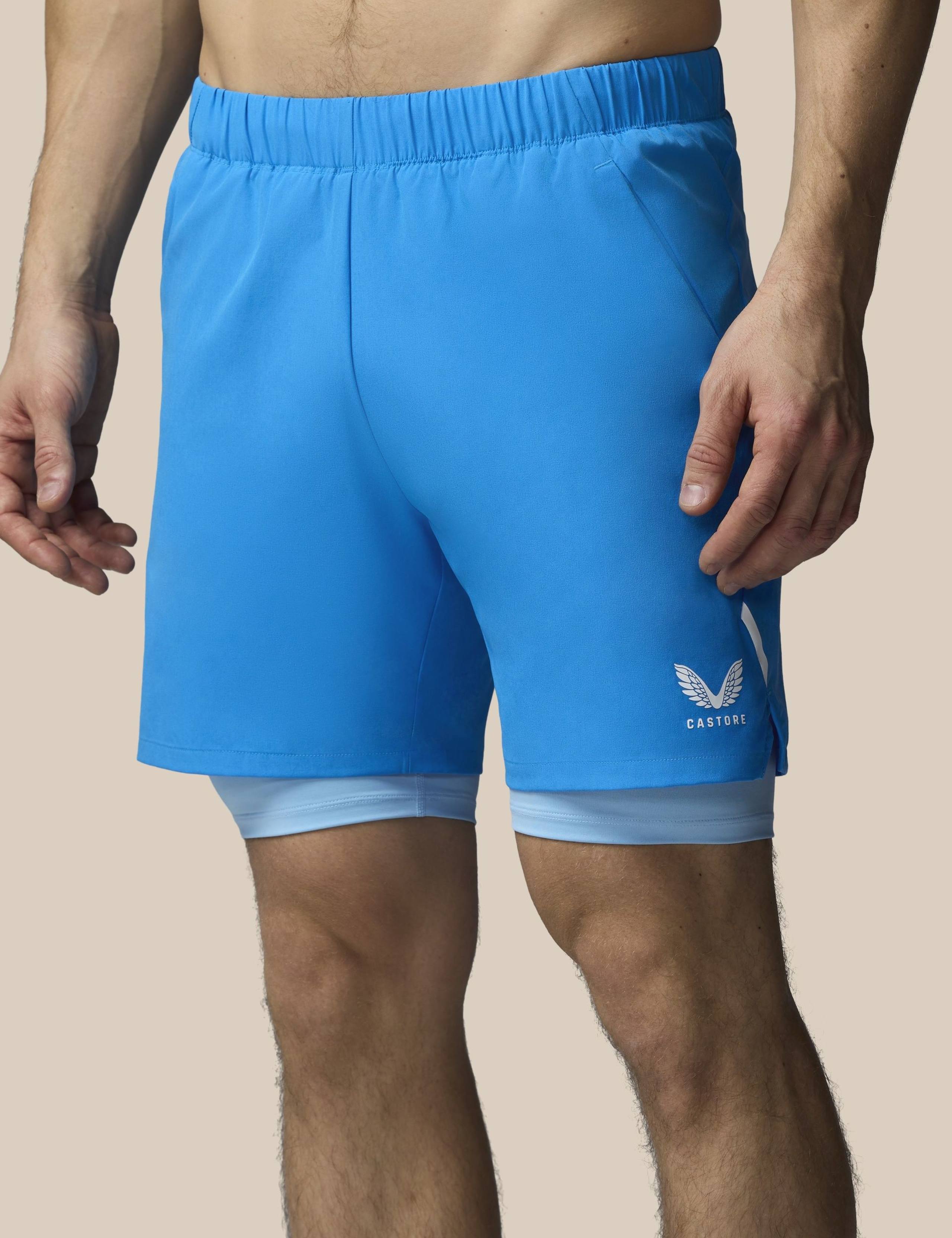 Stretch Two Layer Zip Pocket Sports Shorts