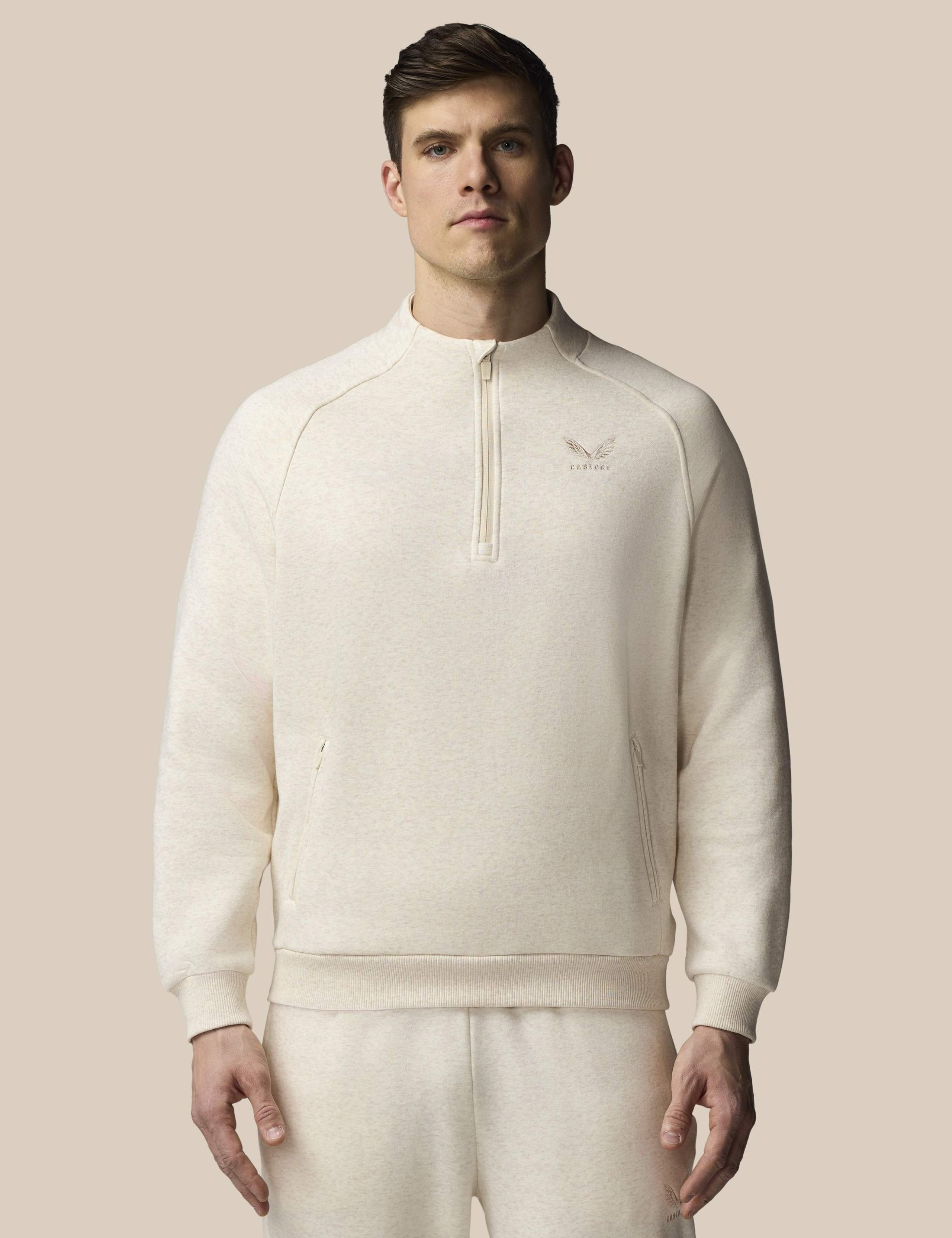 Cotton Rich Fleece Half Zip Sports T-Shirt