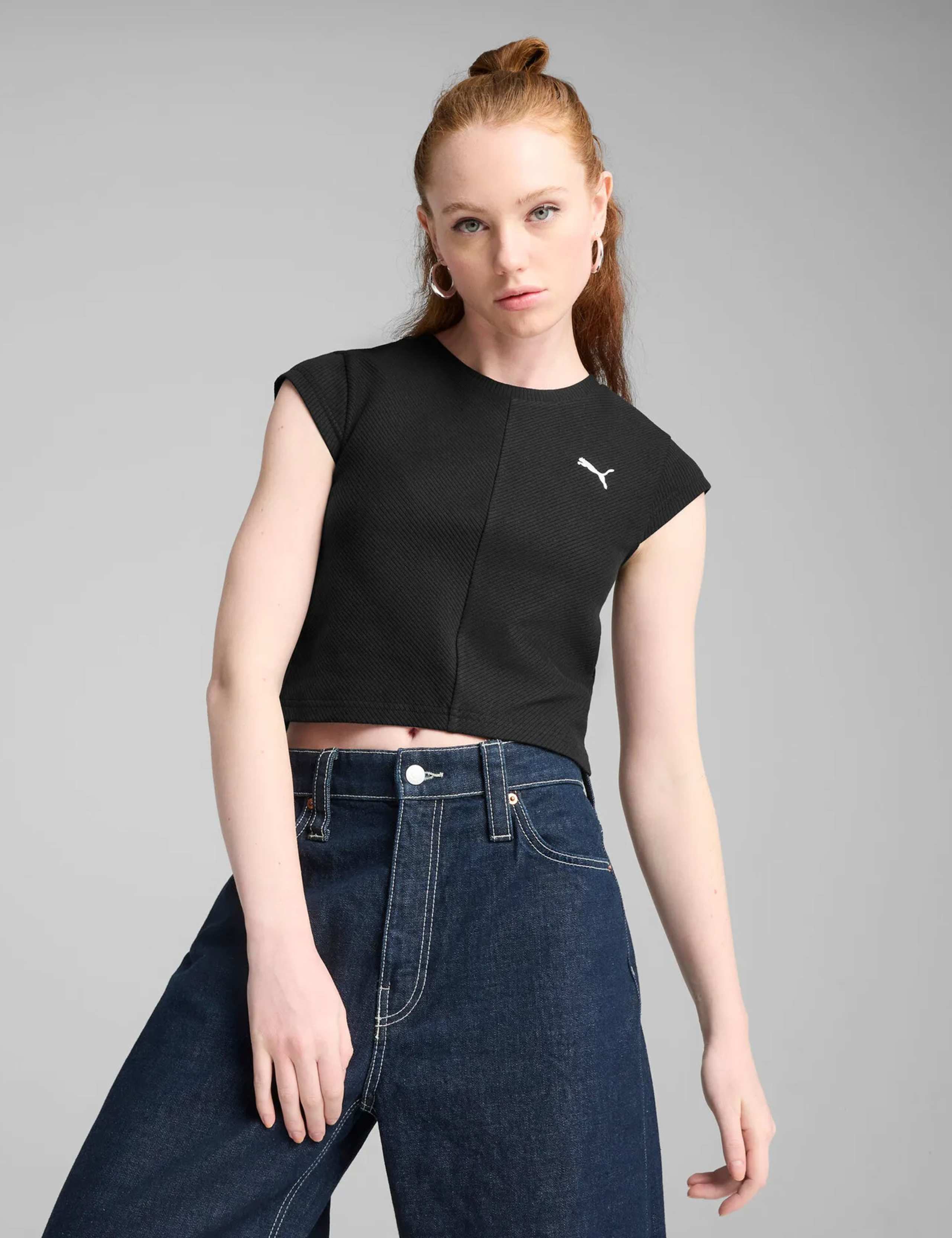 Wardrobe Ess Cotton Rich Rib Crop T-Shirt