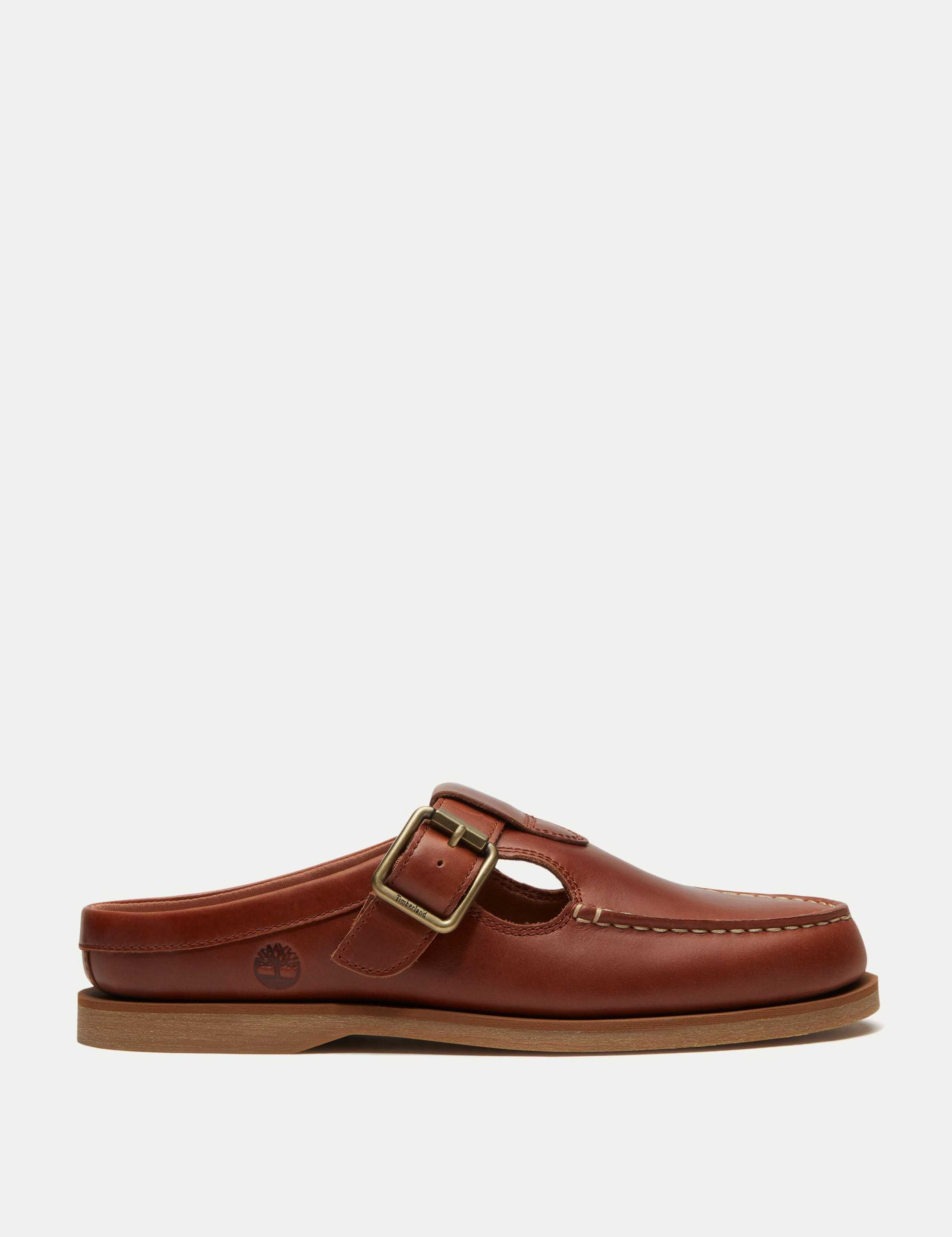 Classic Leather Boat Shoe Clog Mules