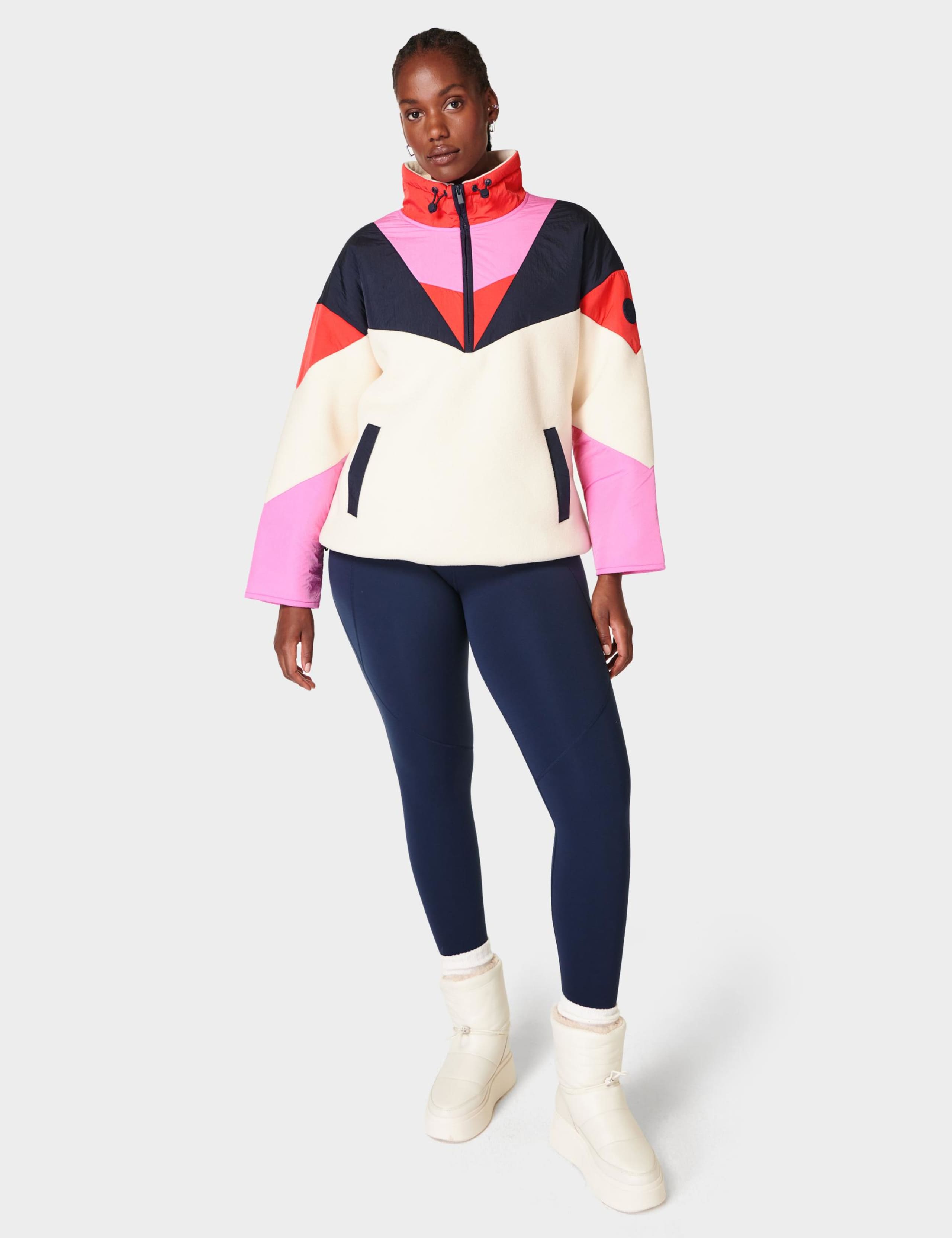 Retrogade Half Zip Funnel Neck Fleece Jacket