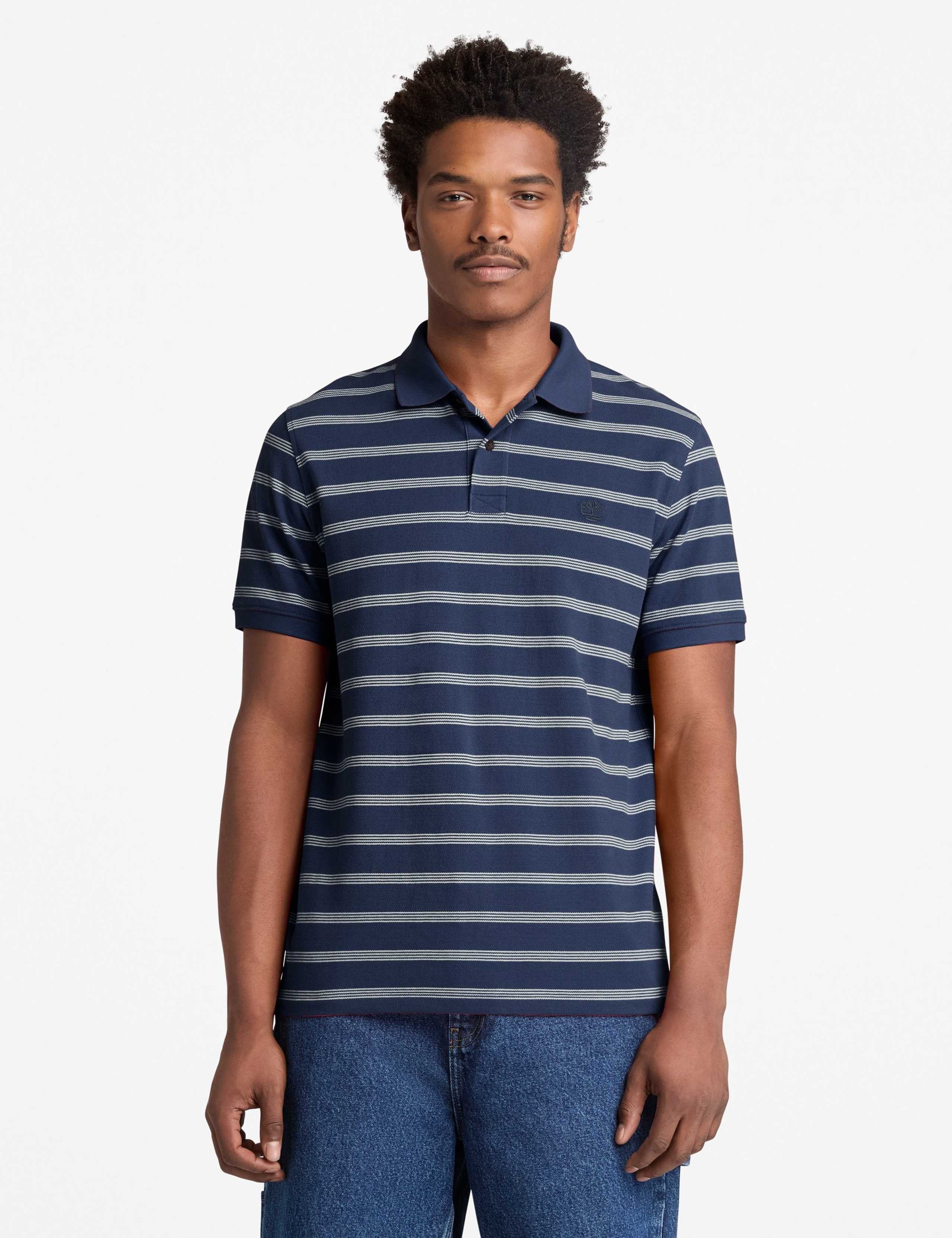 Pure Cotton Striped Polo Shirt