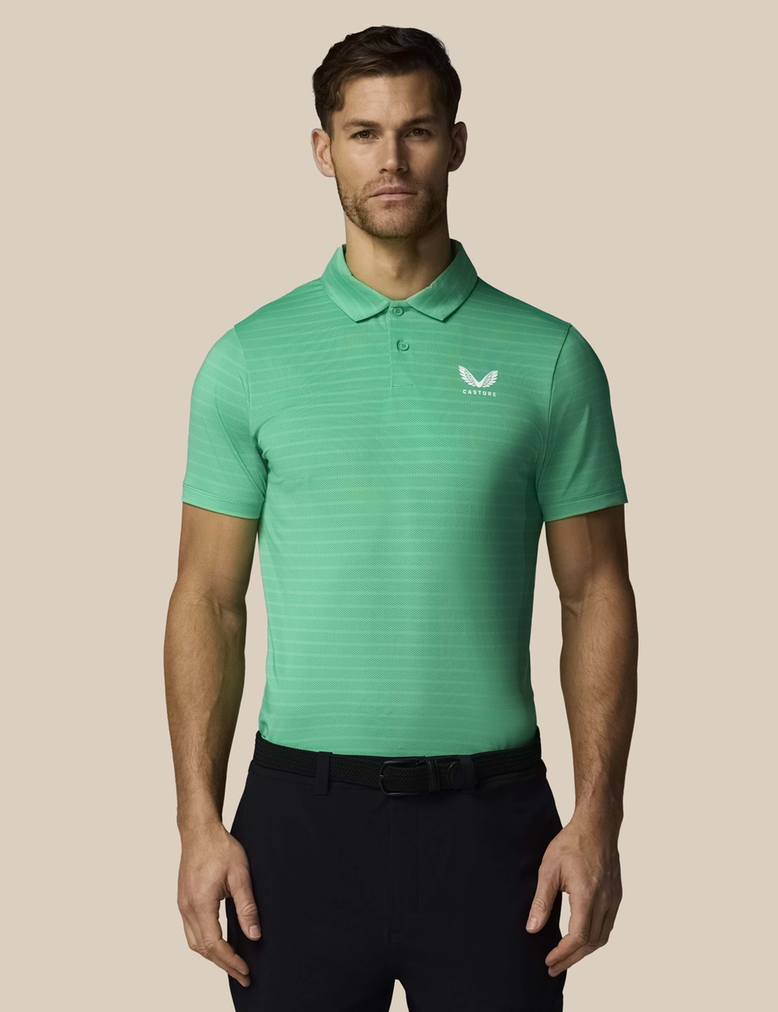 Striped Technical Stretch Polo Shirt