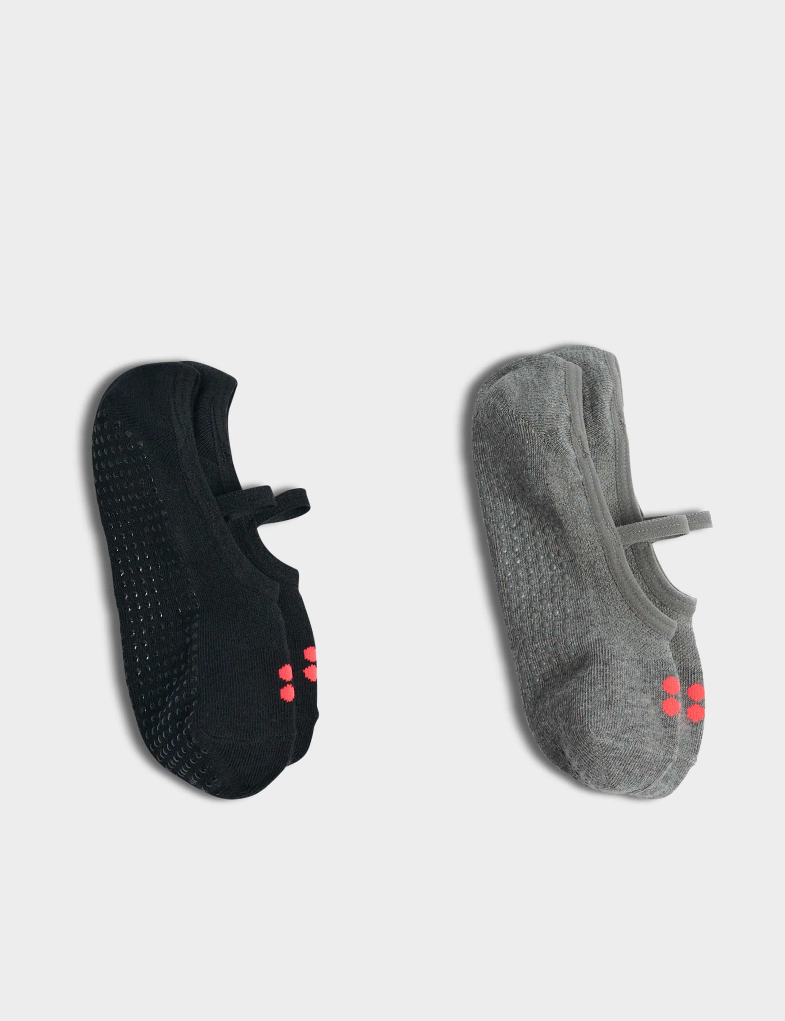 2pk Cotton Rich Pilates Socks Footsies