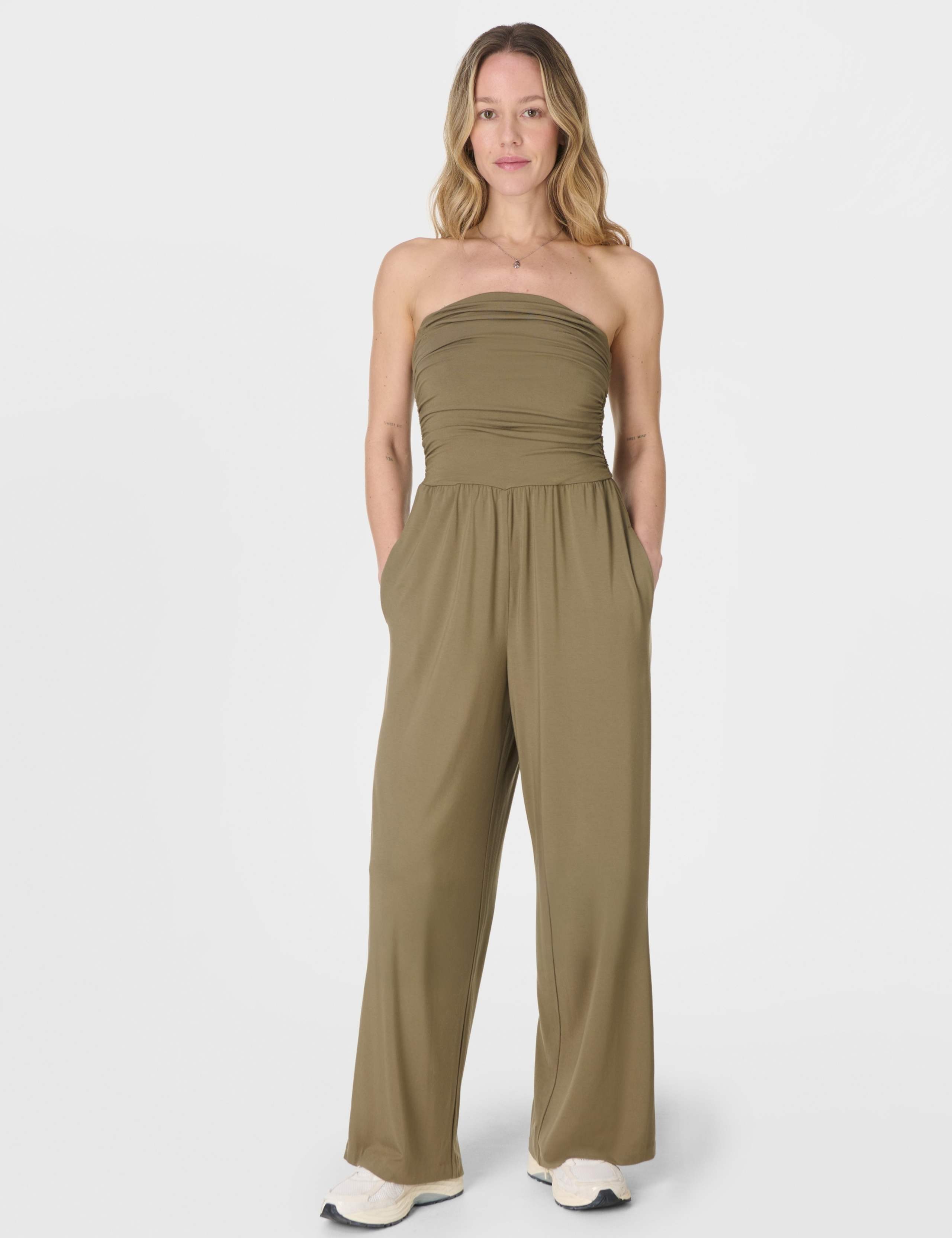 Modal Rich Bandeau Wide Leg Jumpsuit