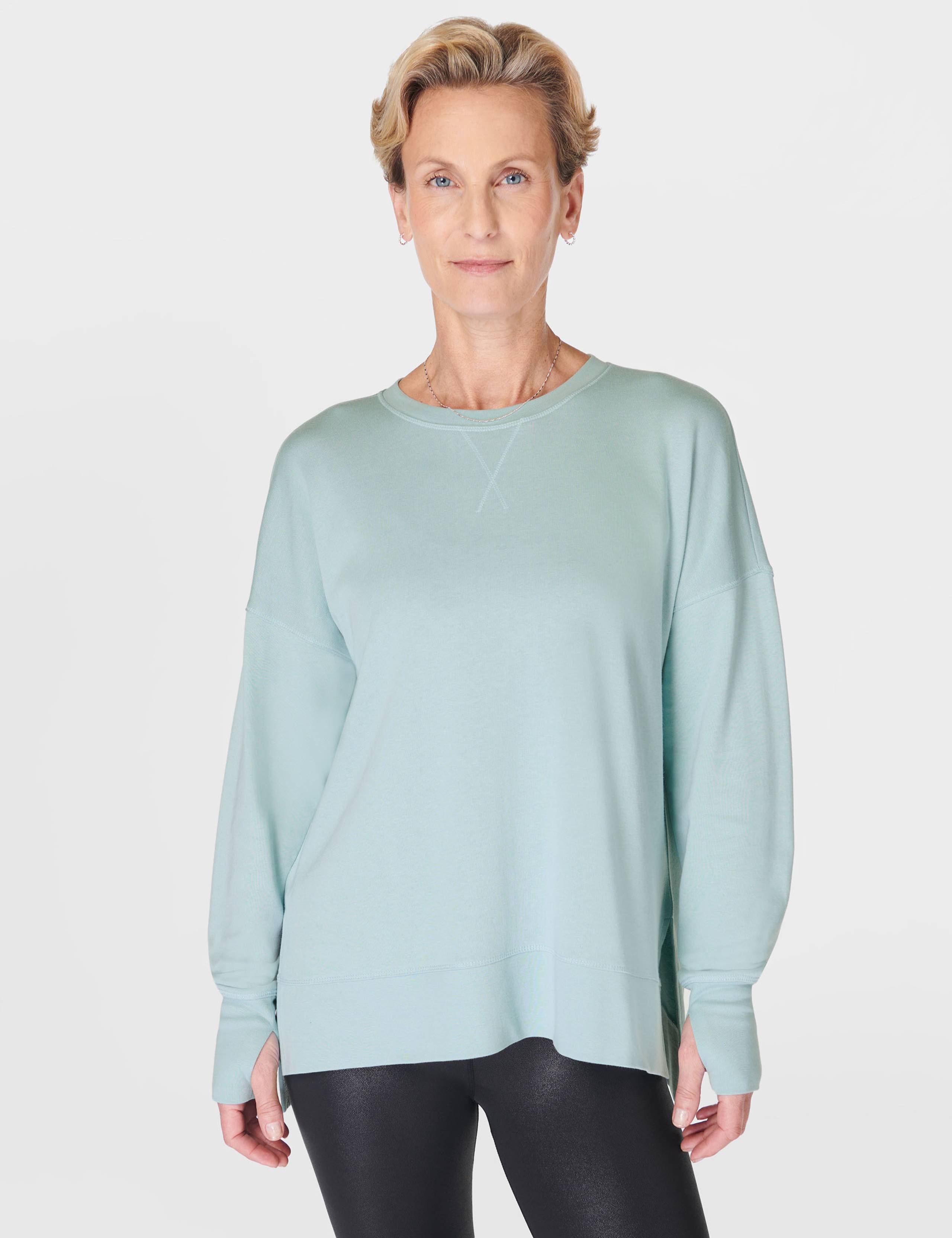 After Class Cotton Blend Longline Sweatshirt