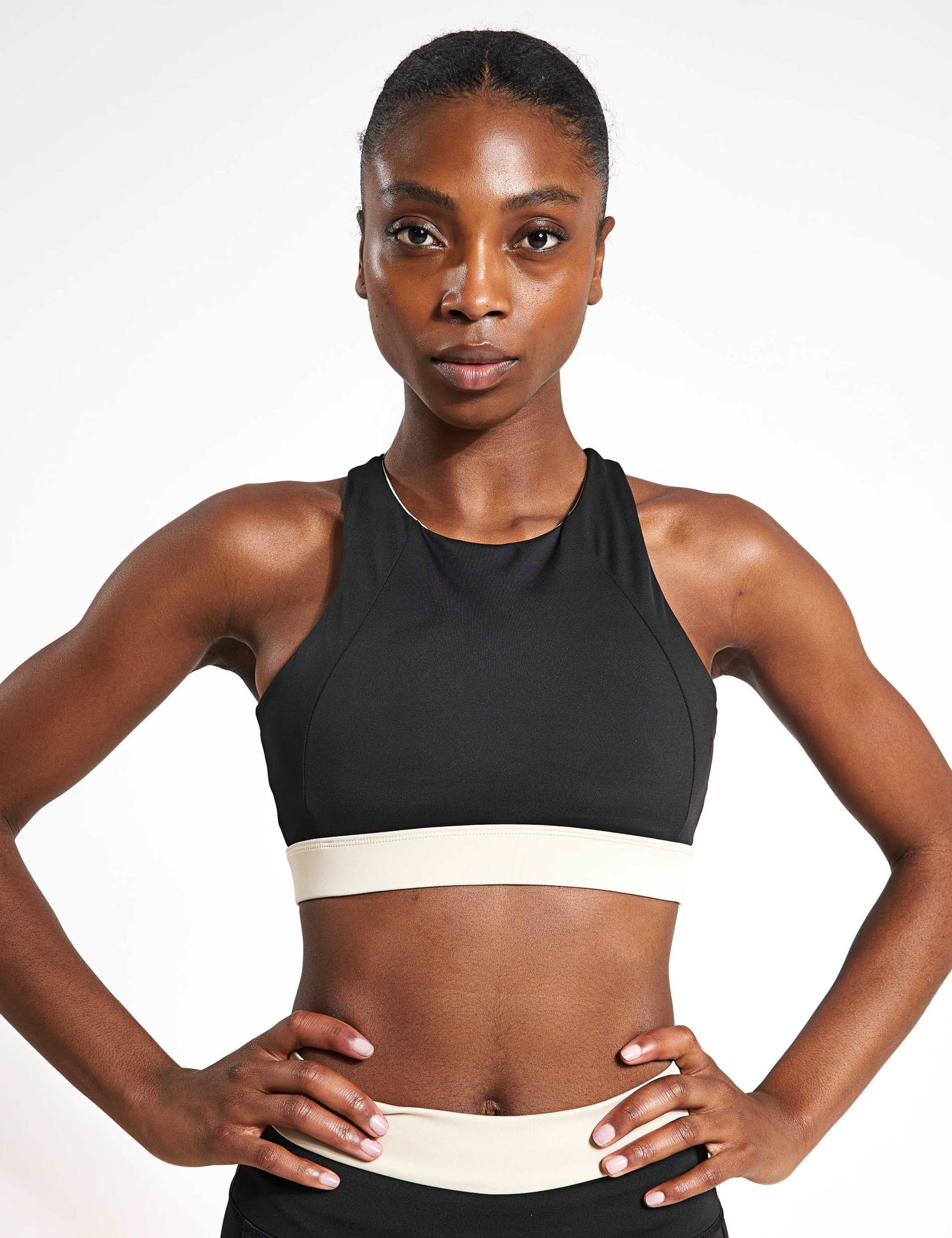 Fiorella Crew Neck Cross Back Crop Top