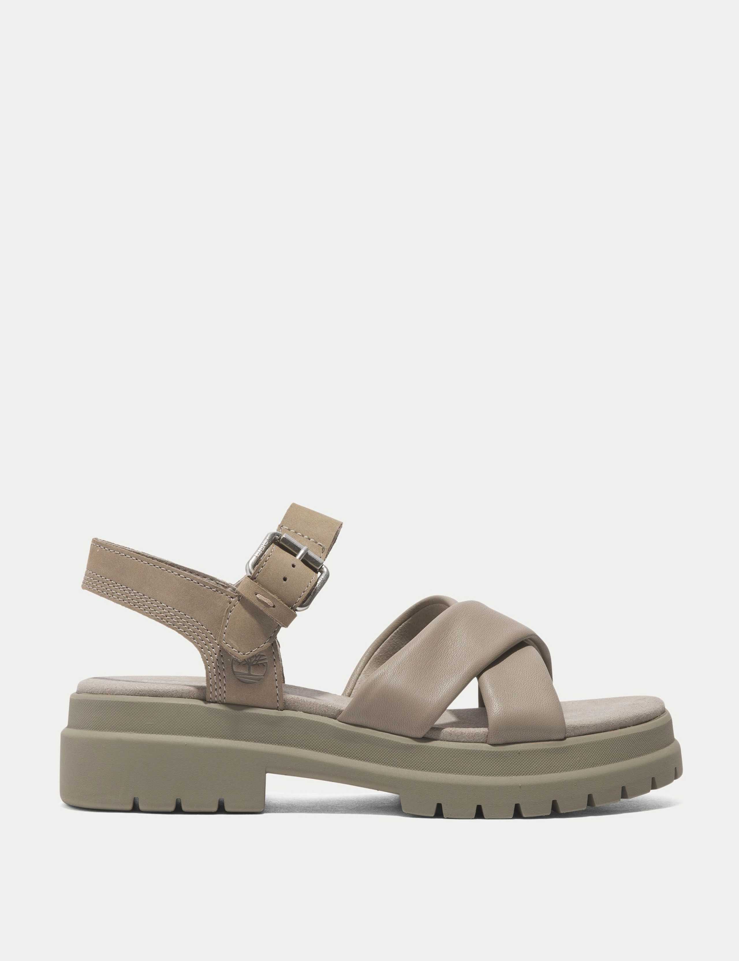 London Vibe Leather Strappy Flatform Sandals