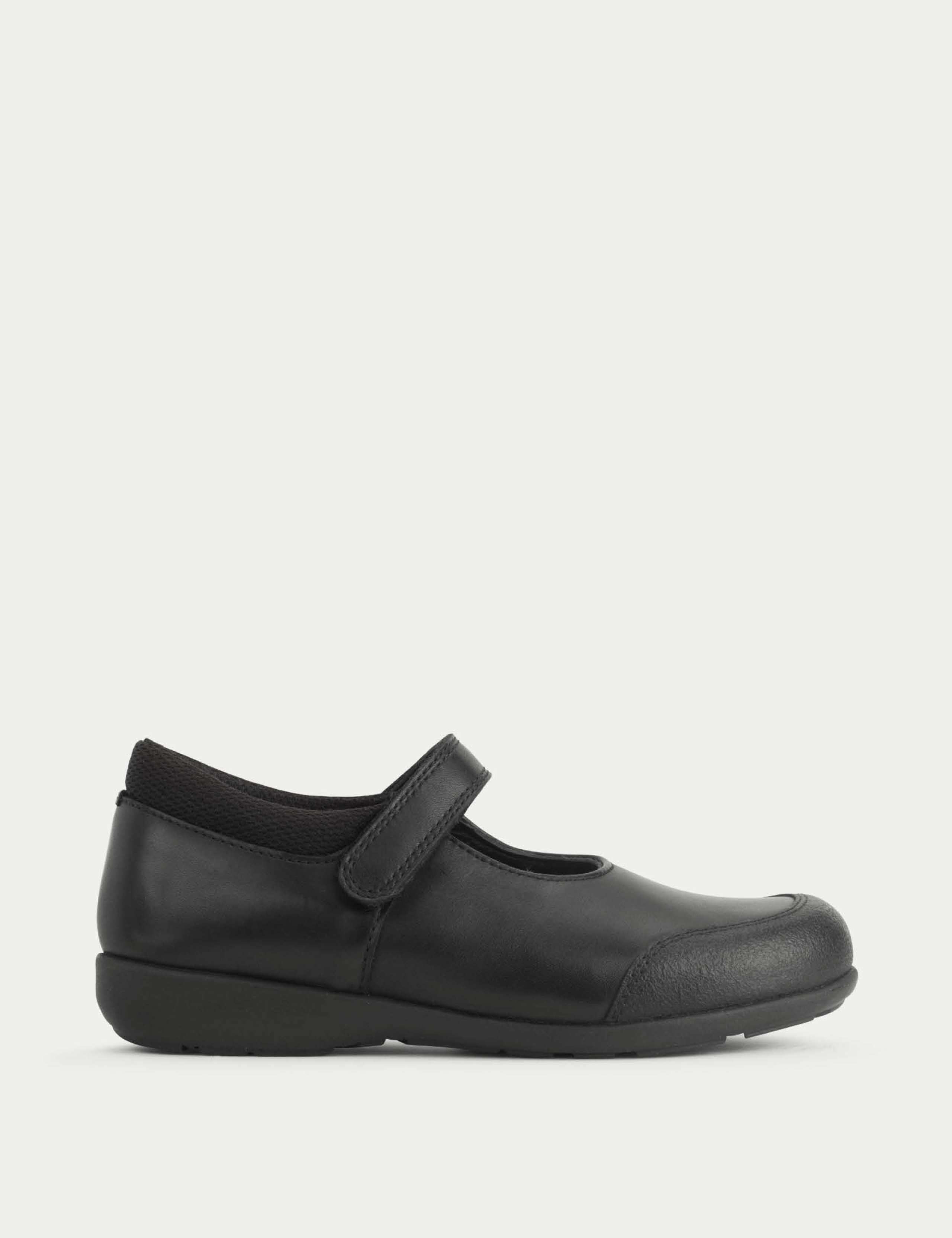 Kids' Leather Riptape Mary Jane School Shoes (10 Small-4 Large)