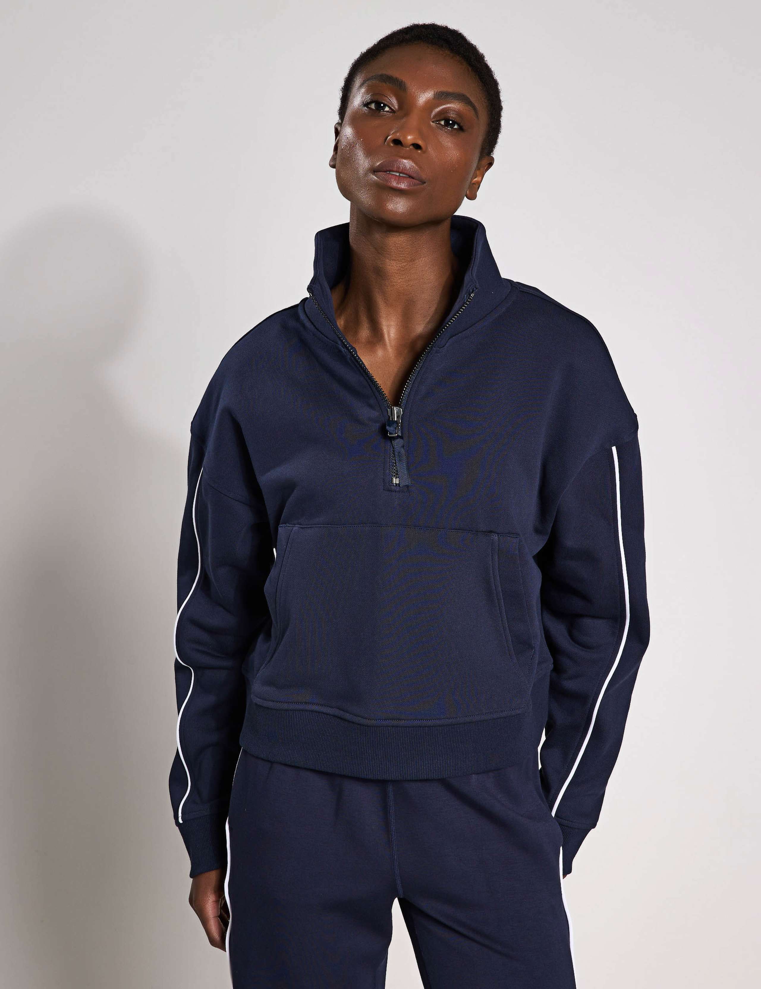 Rihanna Cotton Rich Half Zip Sweatshirt
