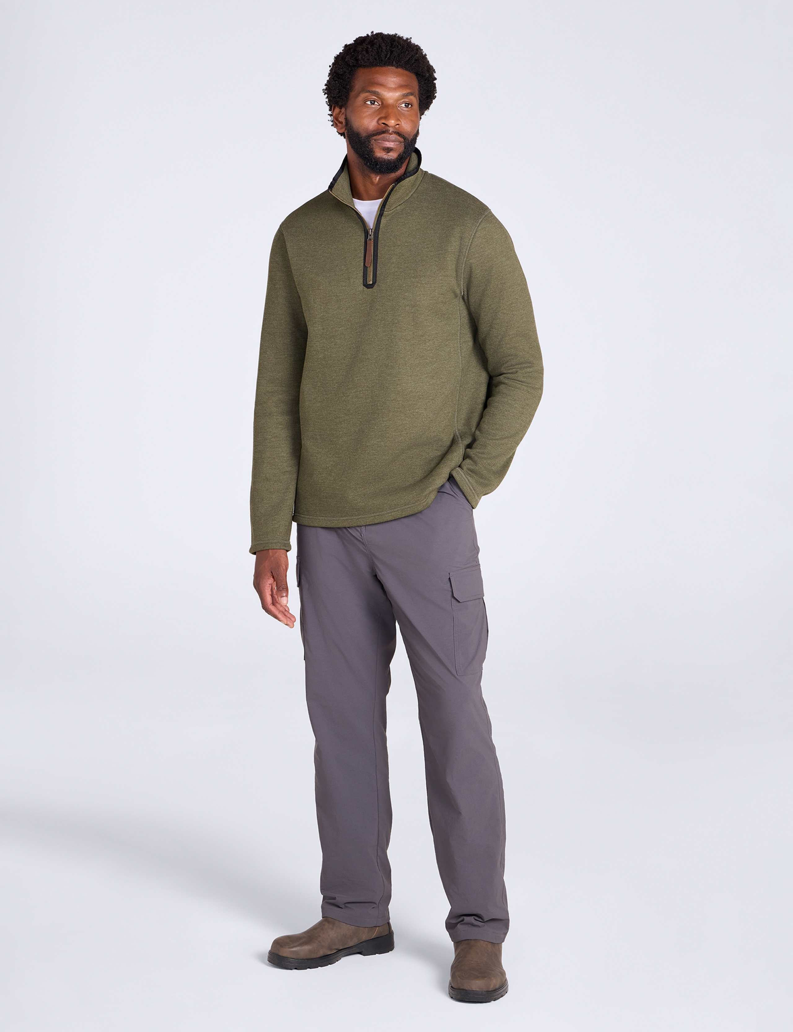 Beta Contrast Cotton Rich Half Zip Top