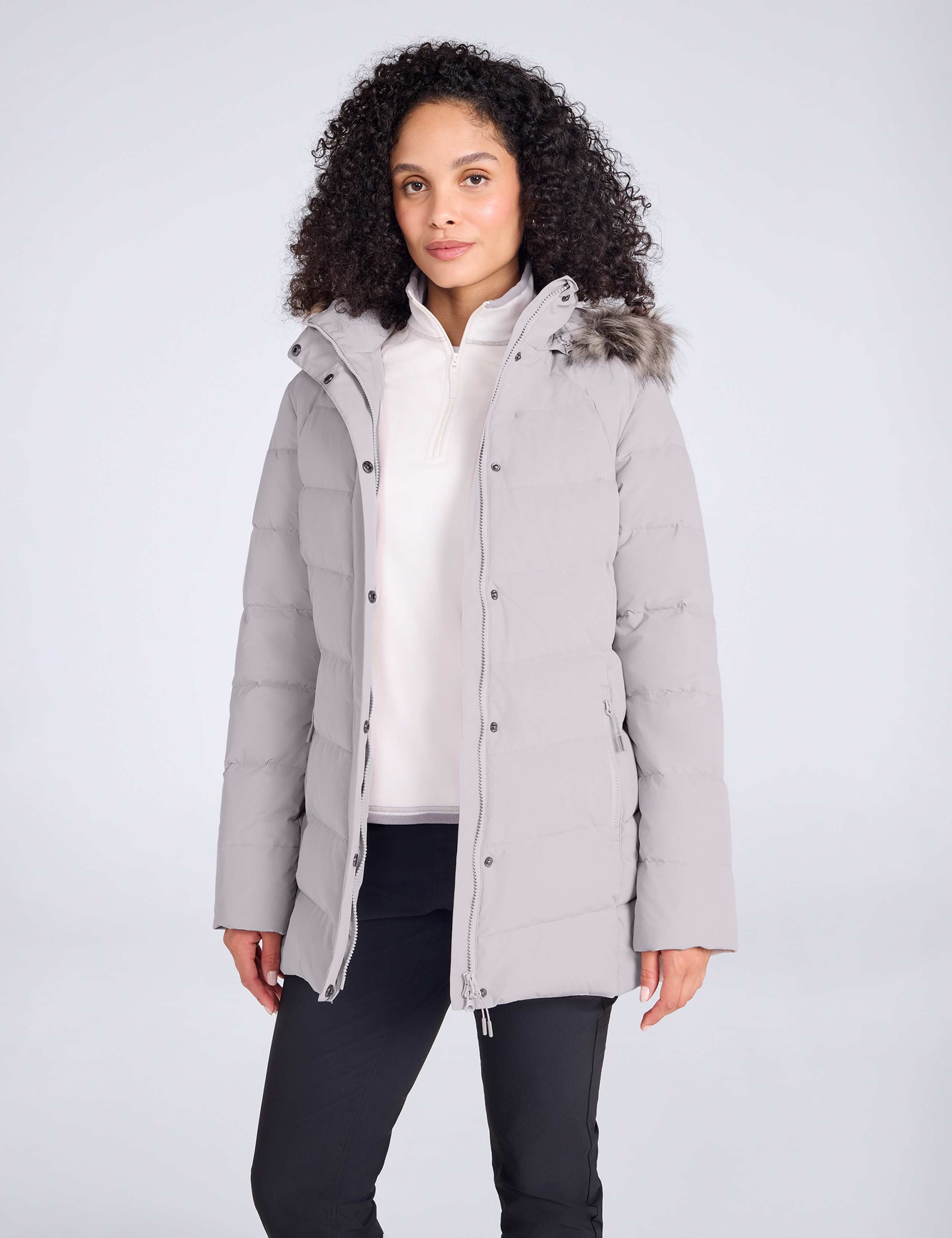 Isla II Down Faux Fur Trim Longline Jacket
