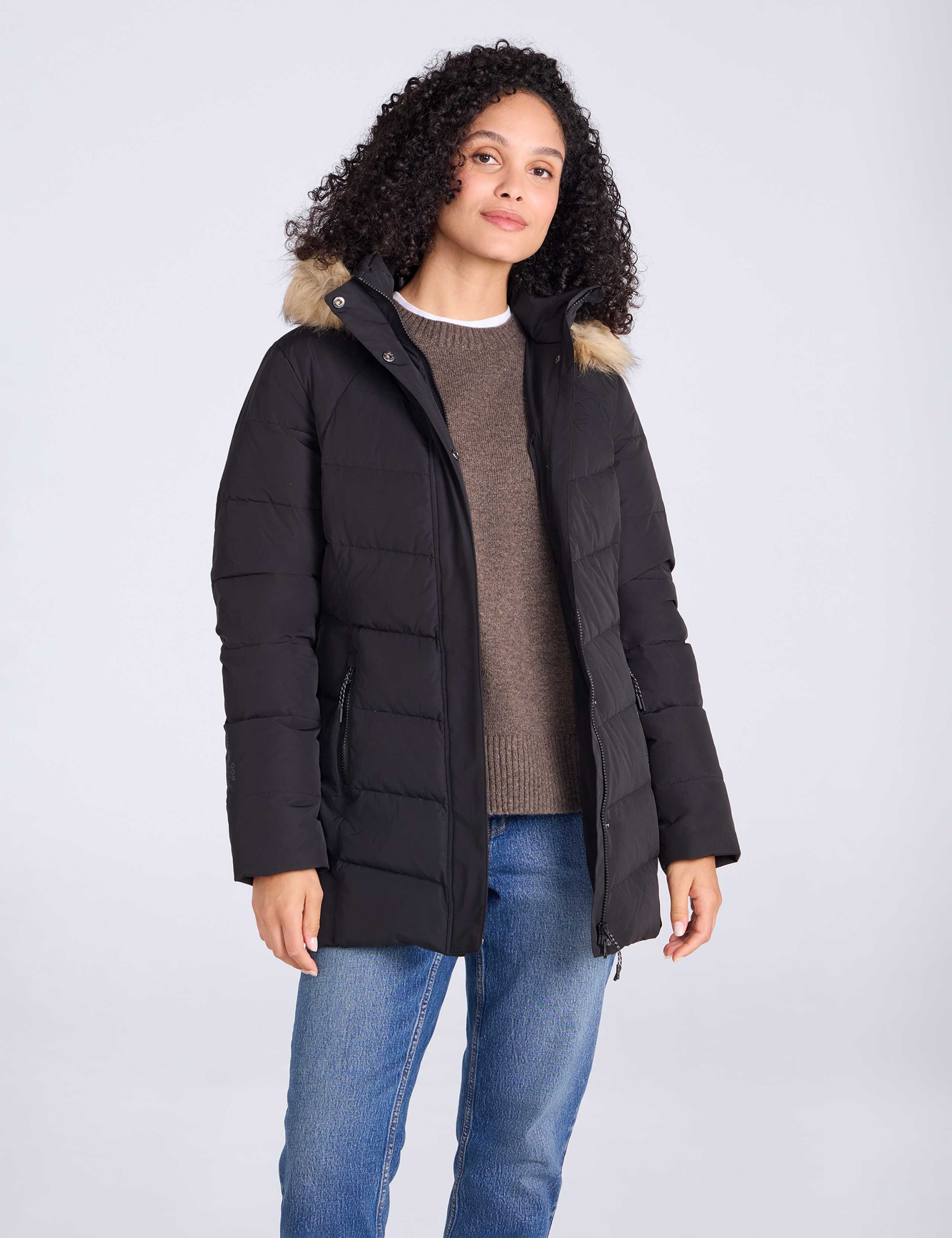 Isla II Down Faux Fur Trim Longline Jacket