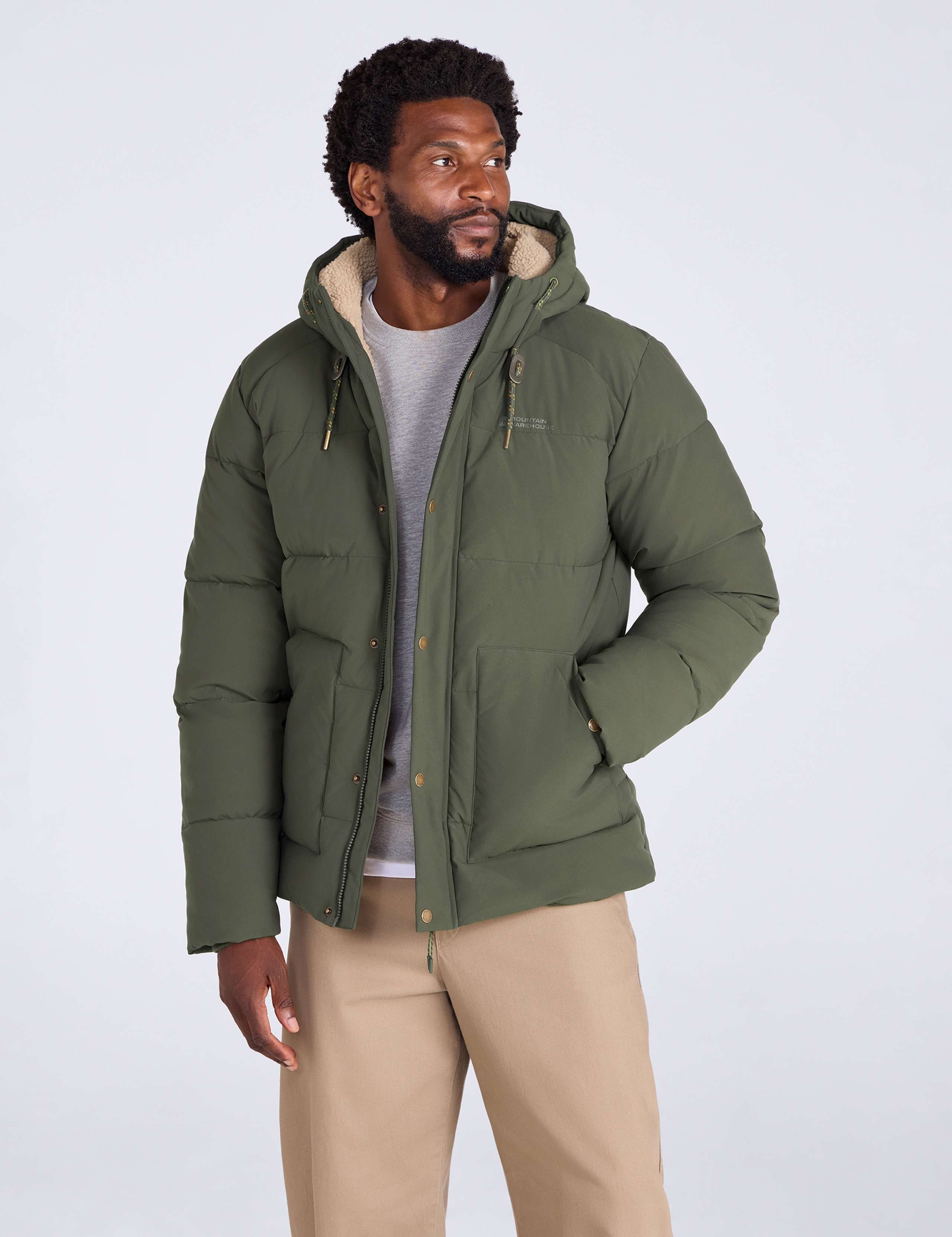 Borg Lined Padded Hooded Jacket