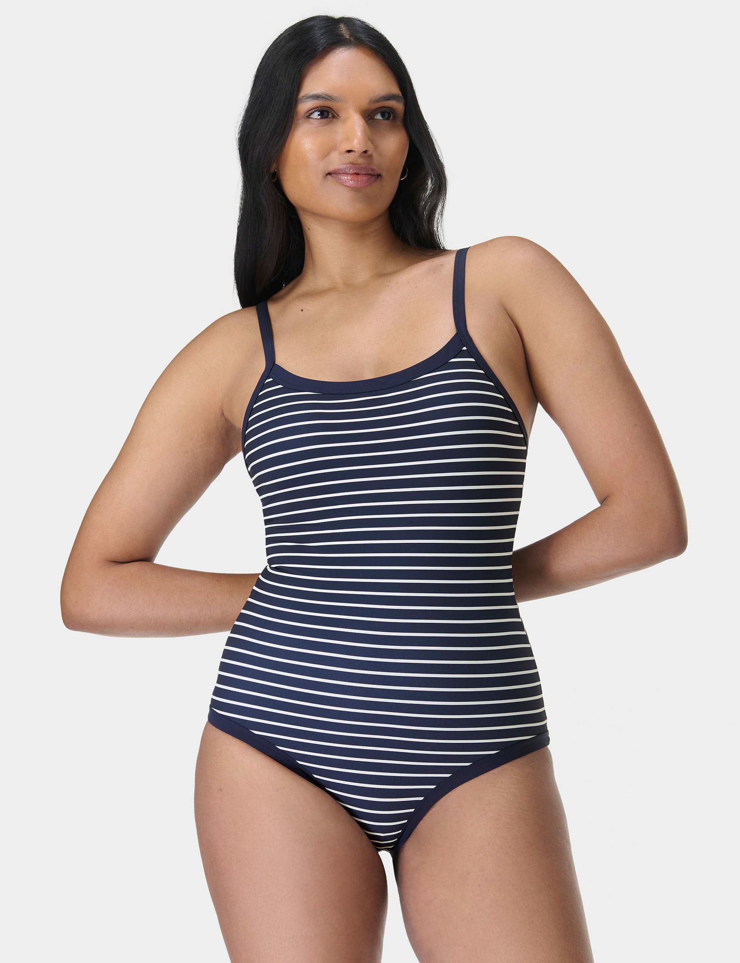 Riviera Striped Scoop Neck Swimsuit
