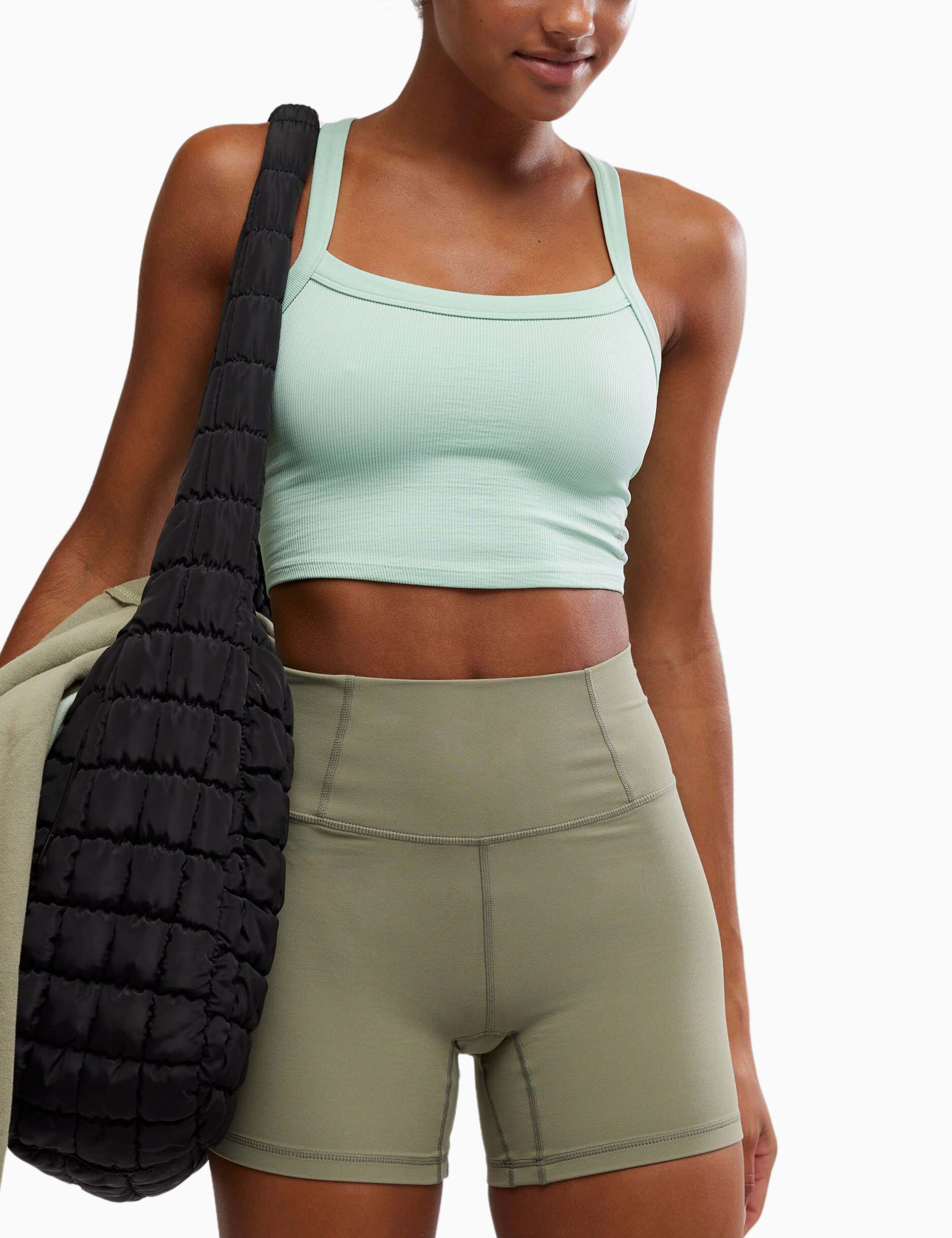 All Clear Cami Solid Fitted Crop Top