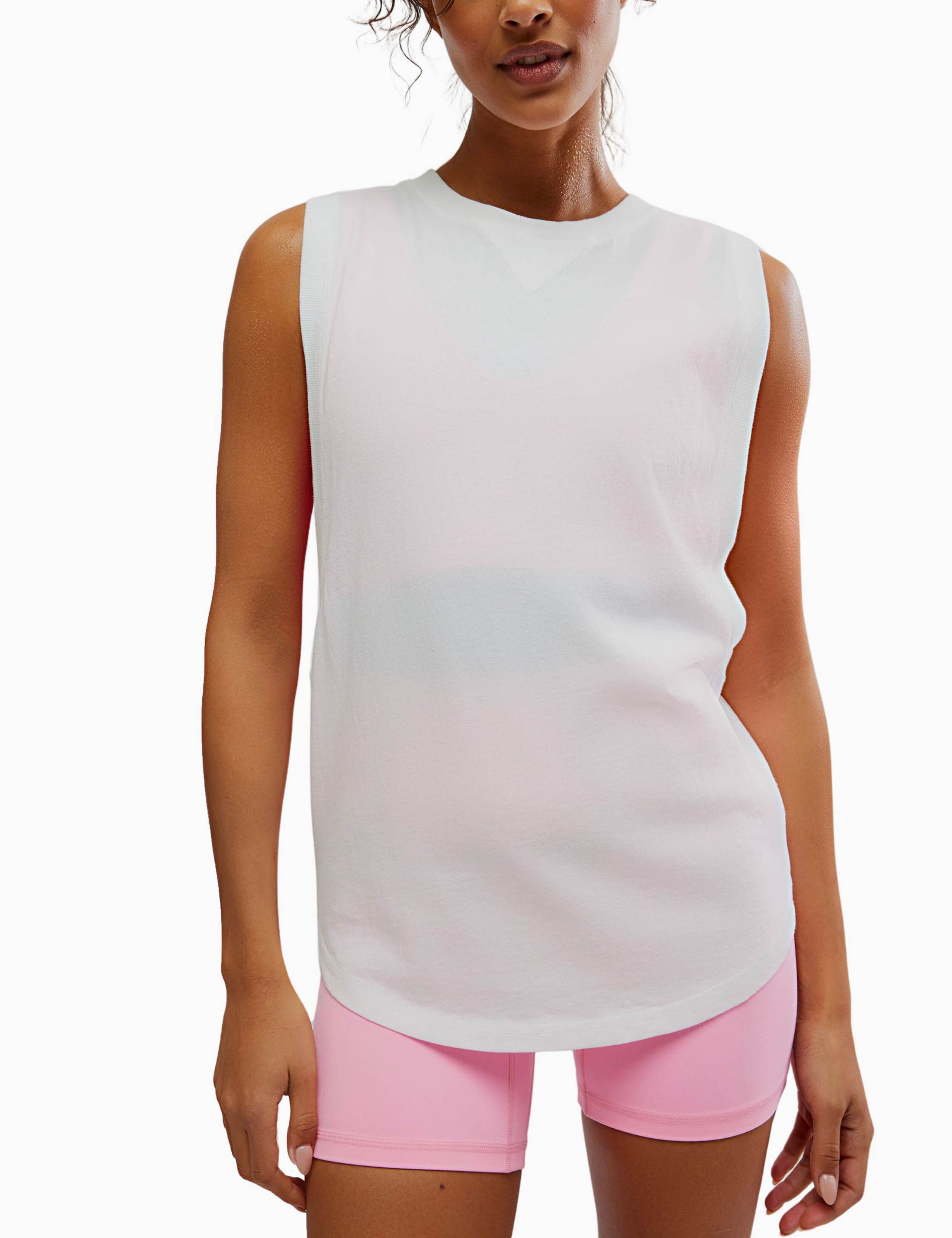 Spin Pure Cotton Crew Neck Relaxed Vest Top