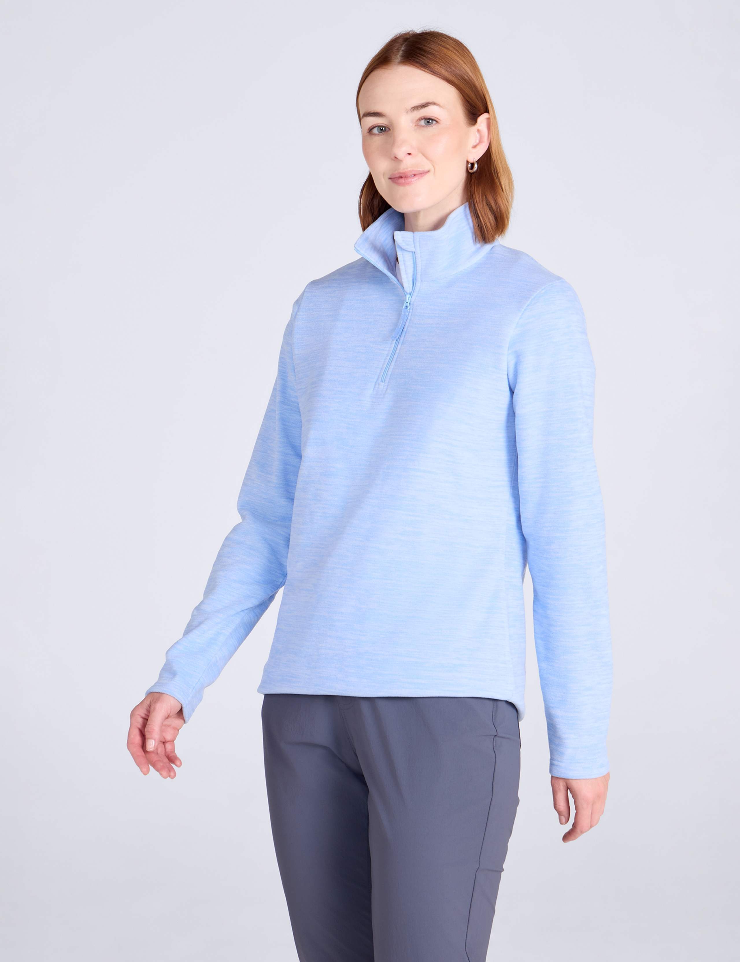 Snowdon Mélange Half Zip Fleece Sweatshirt