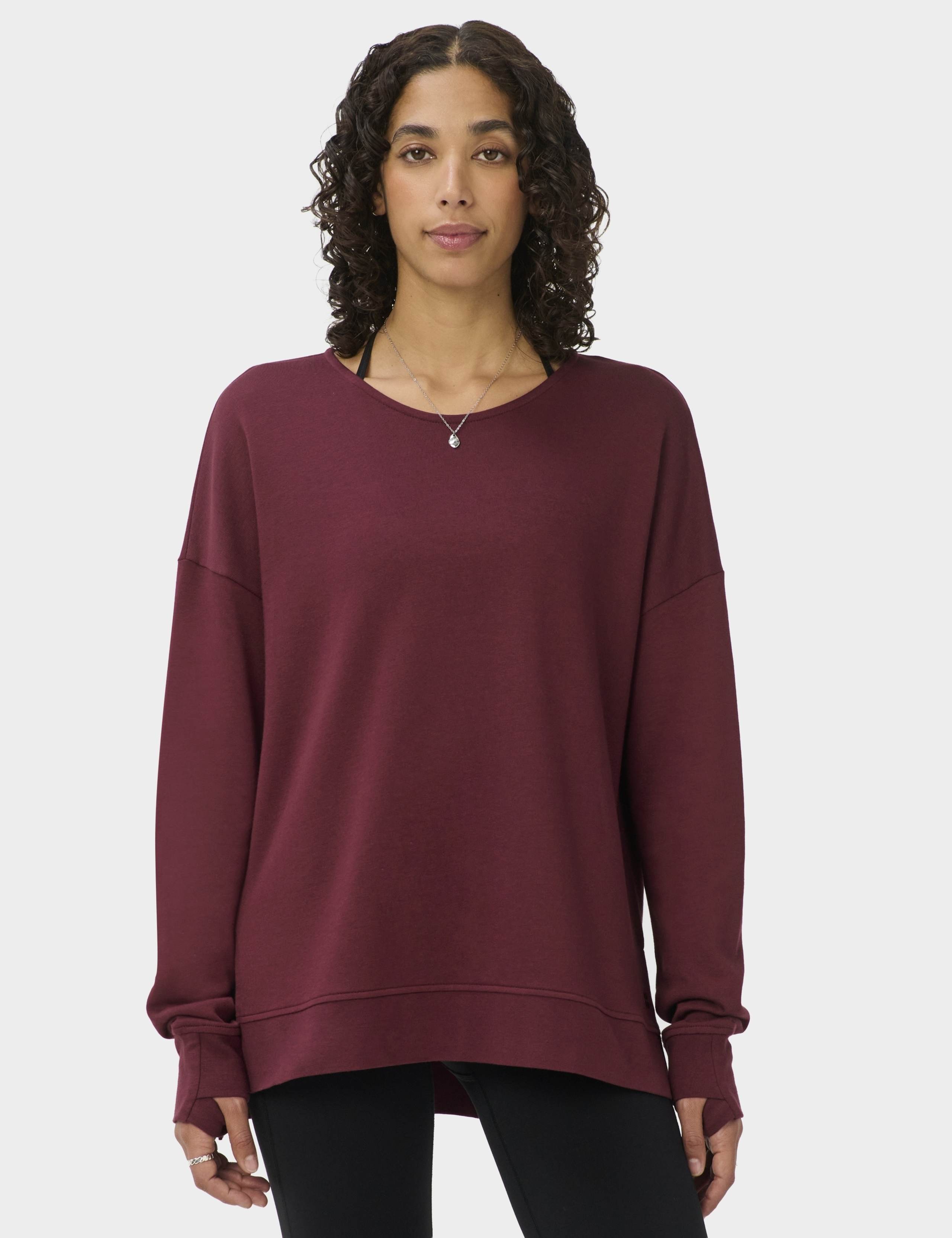 Modal Blend Tie Back Relaxed Sweatshirt