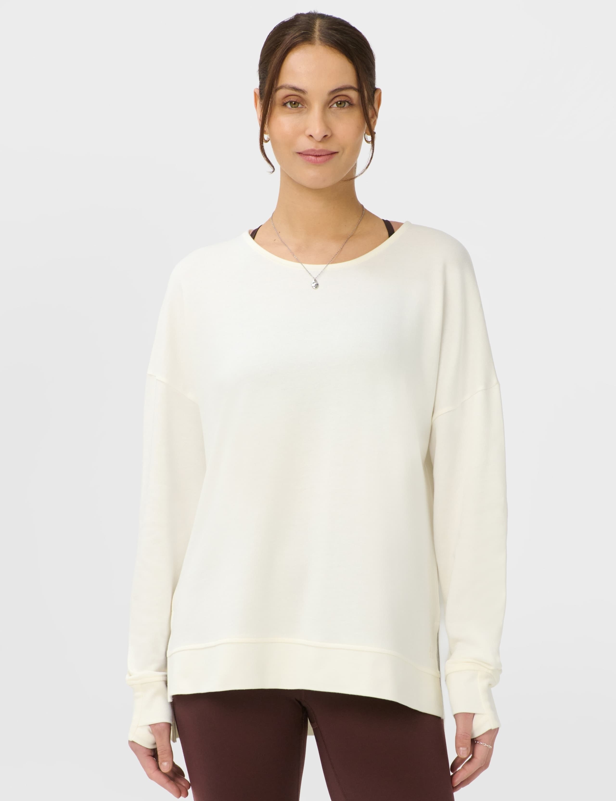 Modal Blend Tie Back Relaxed Sweatshirt