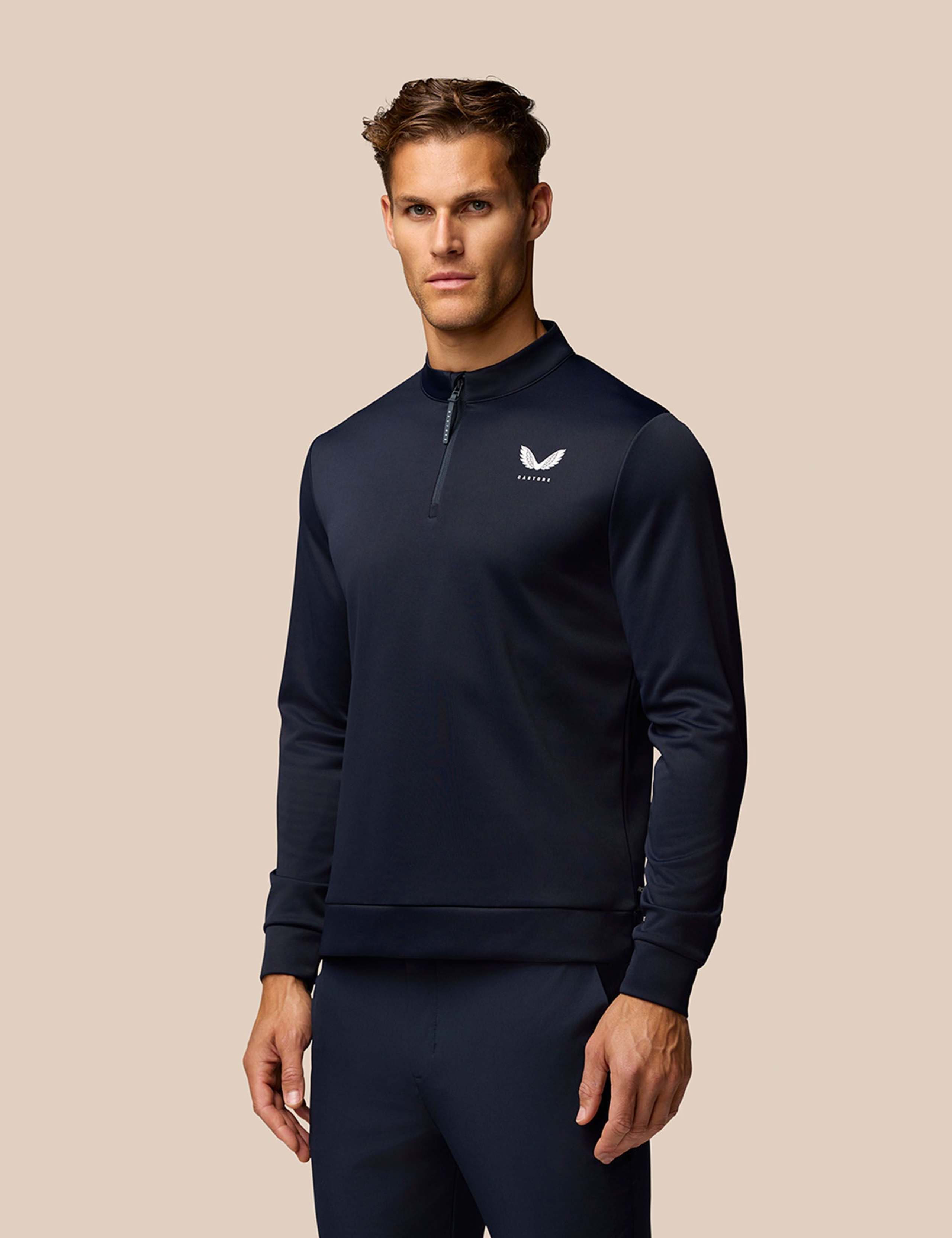 Club Classic Funnel Neck Half Zip Sweatshirt