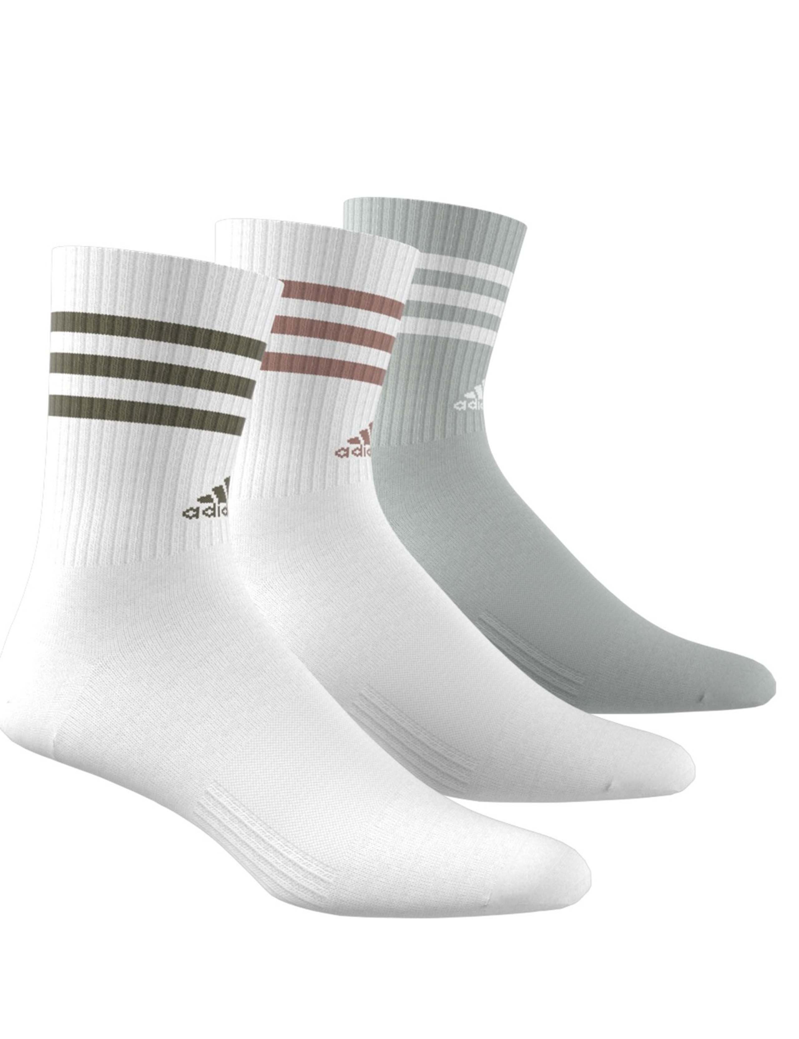 3pk Cotton Rich Striped Ankle High Socks