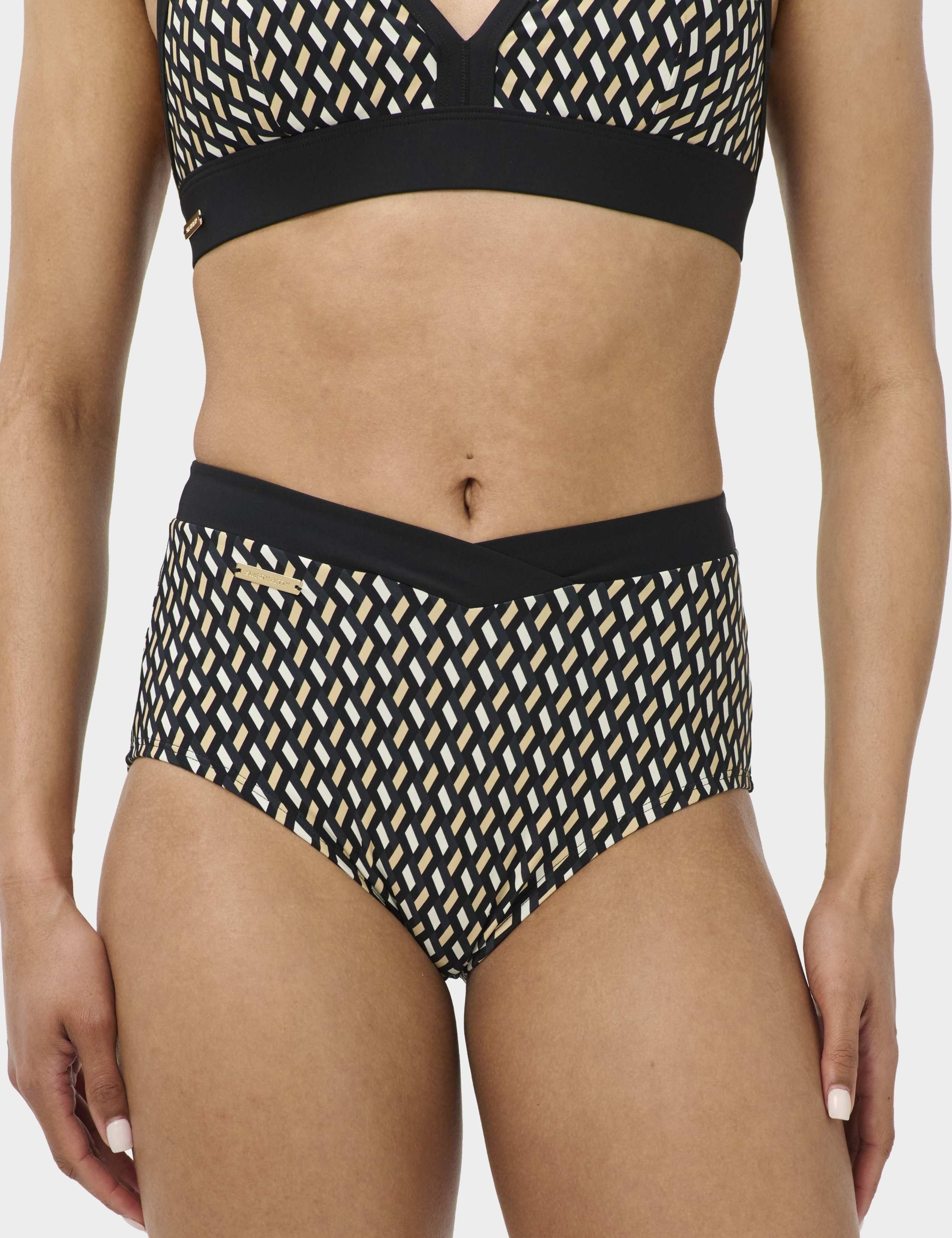Geometric High Waisted Bikini Bottoms
