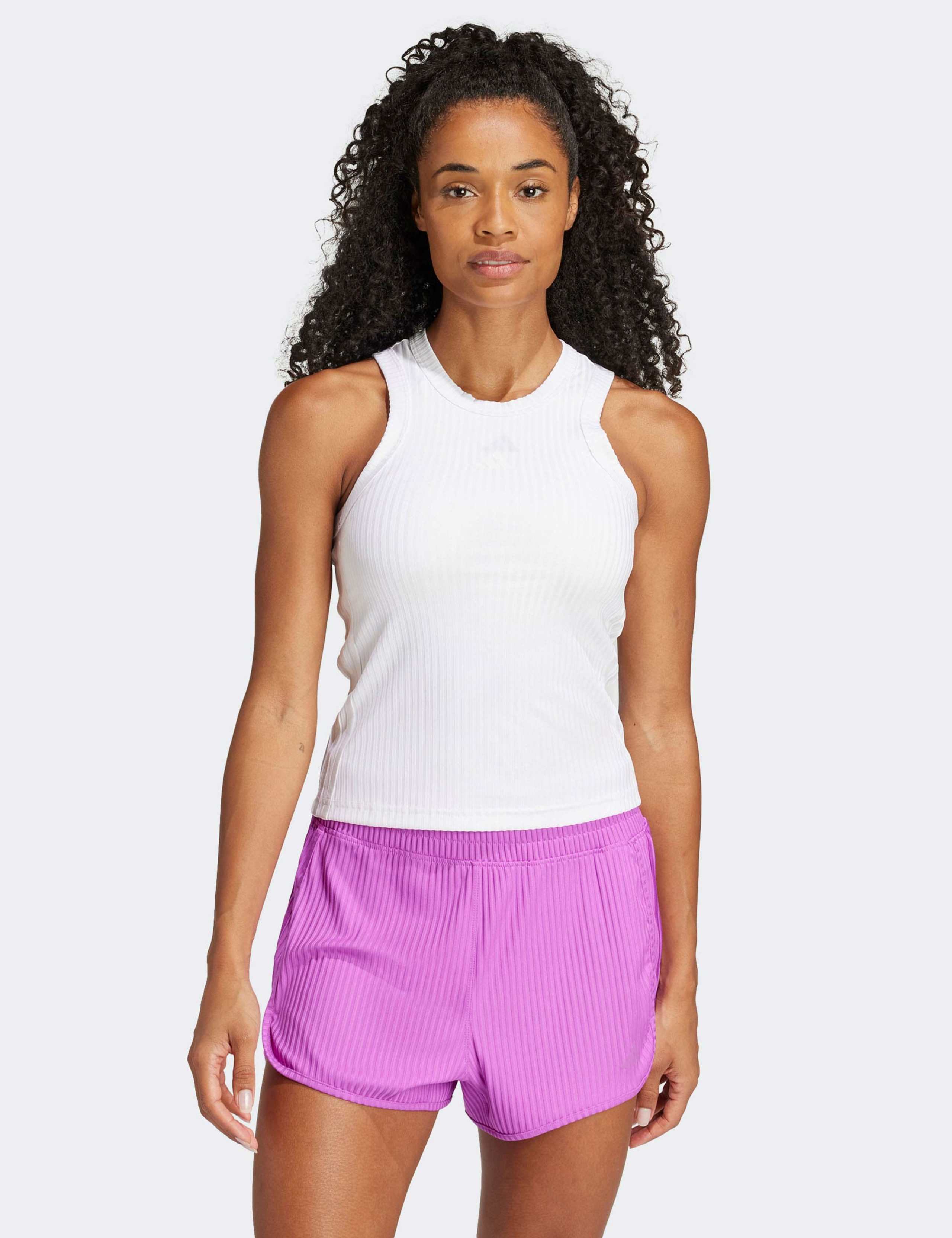 All Gym Seasonal Rib Tonal 3 Stripes Vest Top