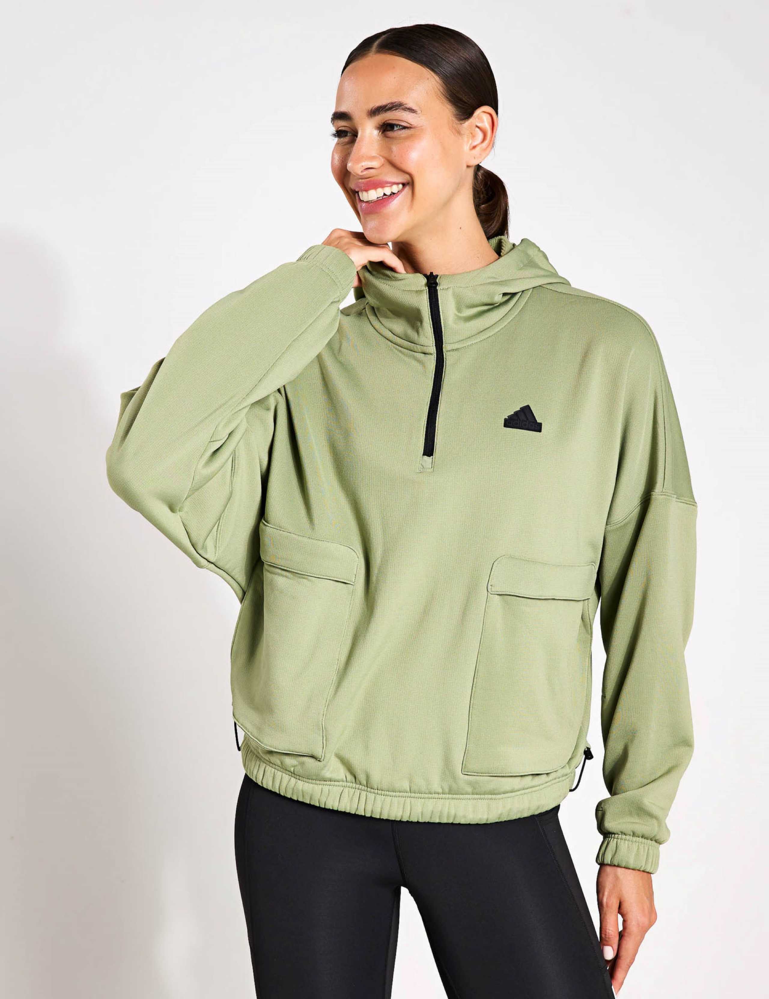 City Escape Fleece Half Zip Relaxed Hoodie