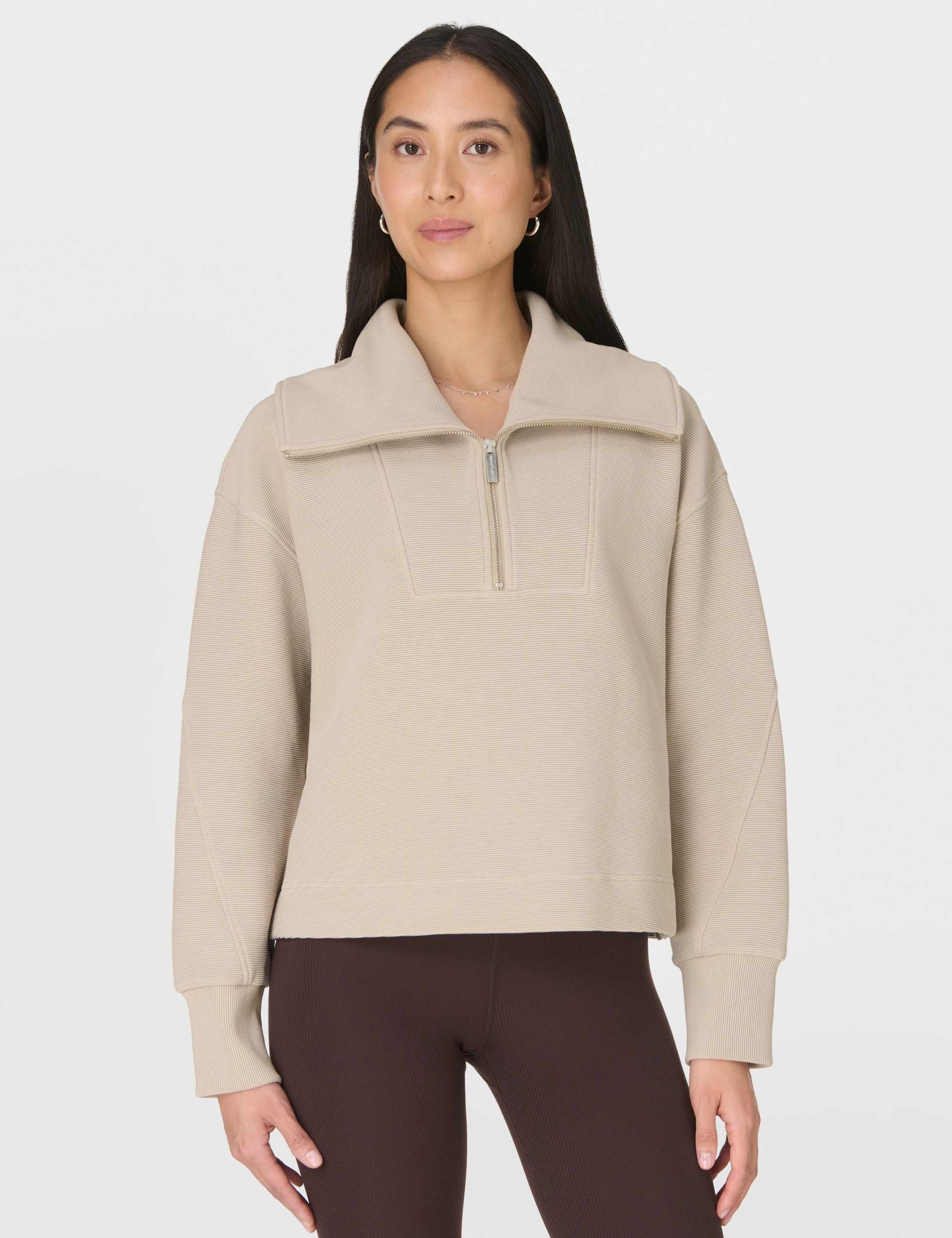 Peaceful Cotton Blend Half Zip Sweatshirt