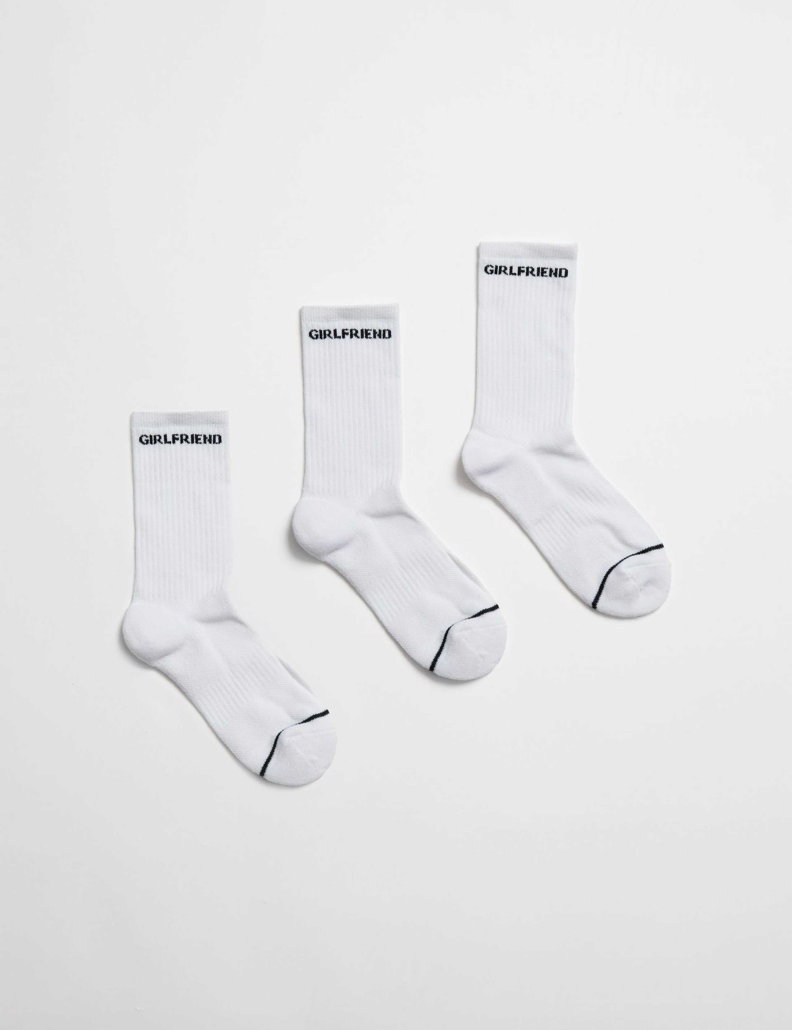 3pk Ribbed Ankle High Socks