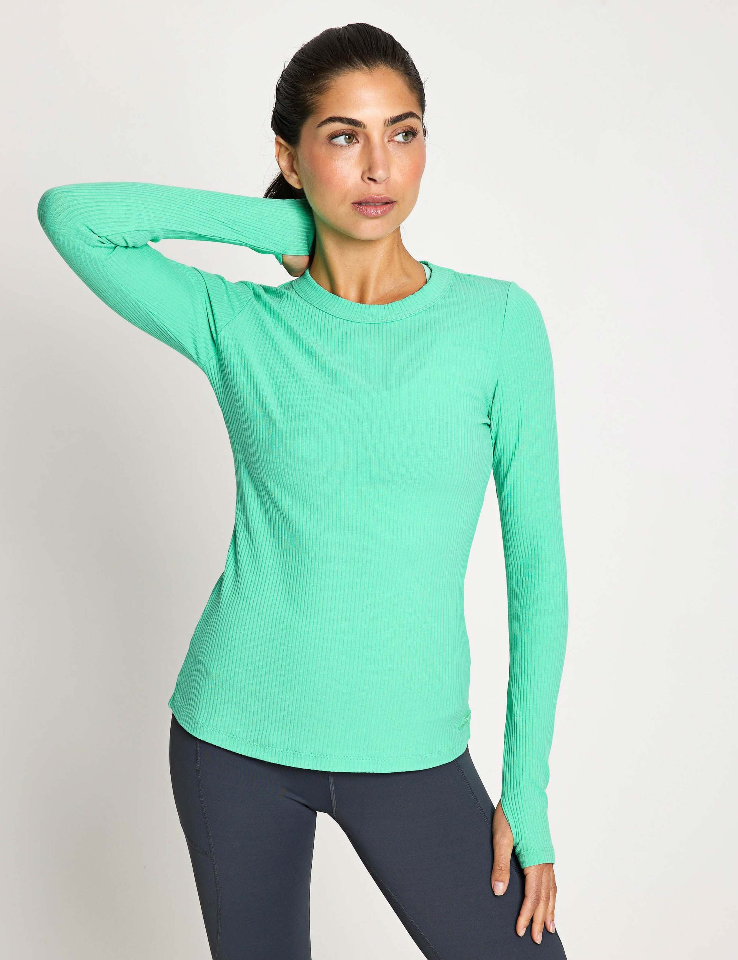 Fiona Cotton Rich Crew Neck Ribbed Top