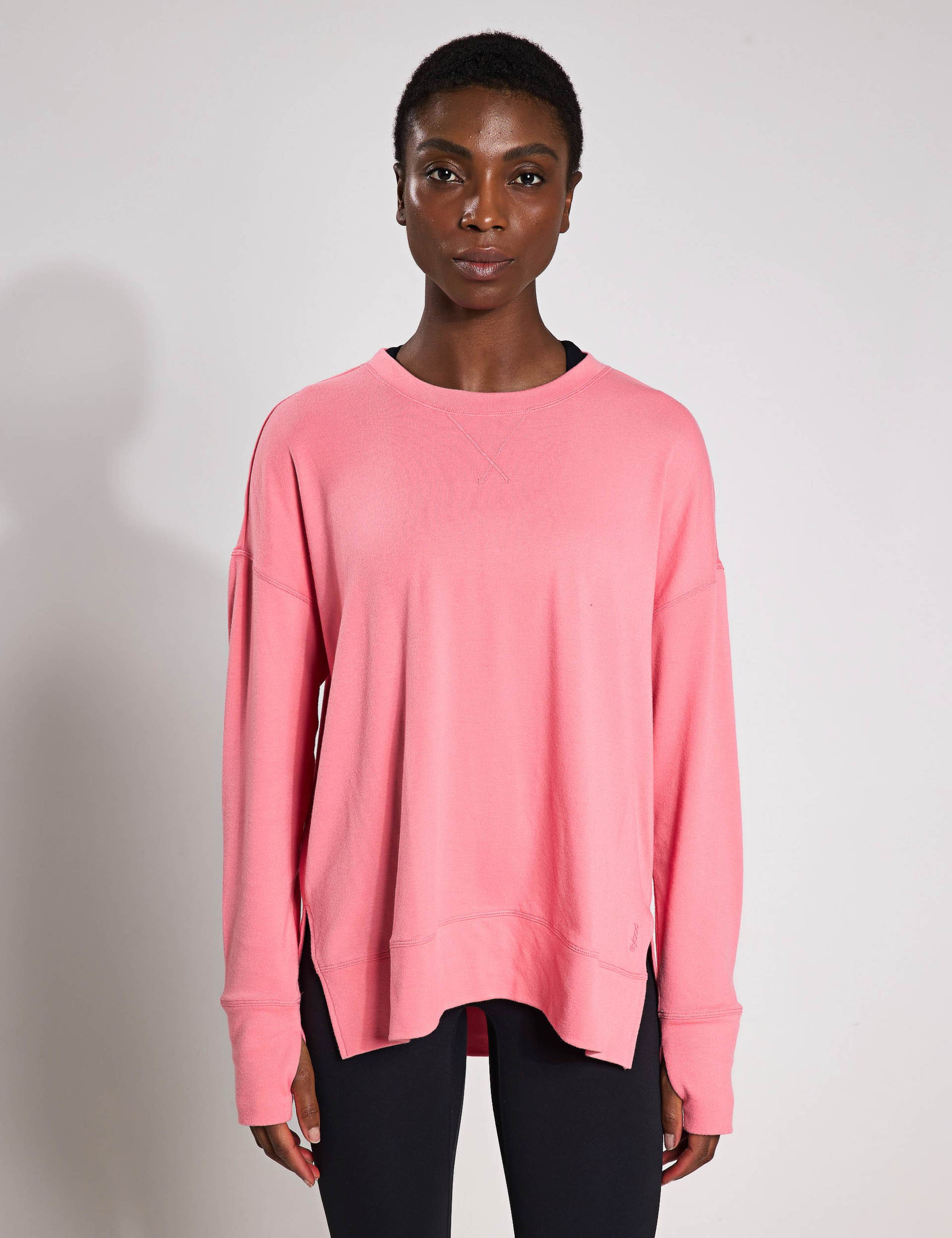 Shelby Crew Neck Step Hem Relaxed Sweatshirt