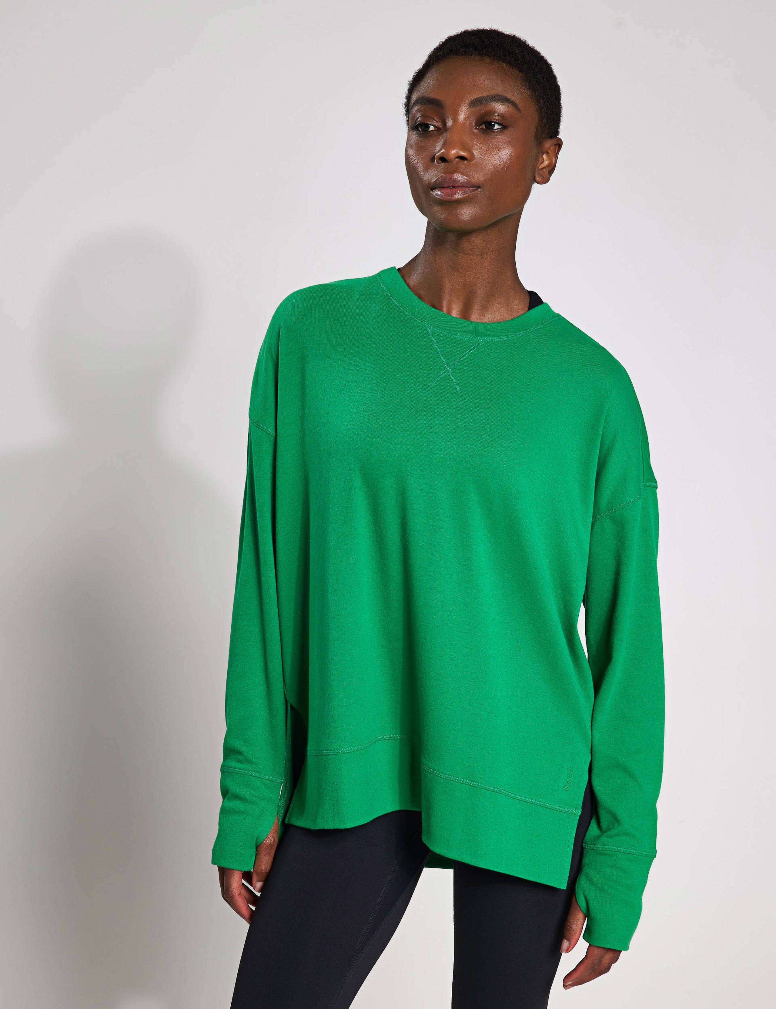 Shelby Crew Neck Step Hem Relaxed Sweatshirt