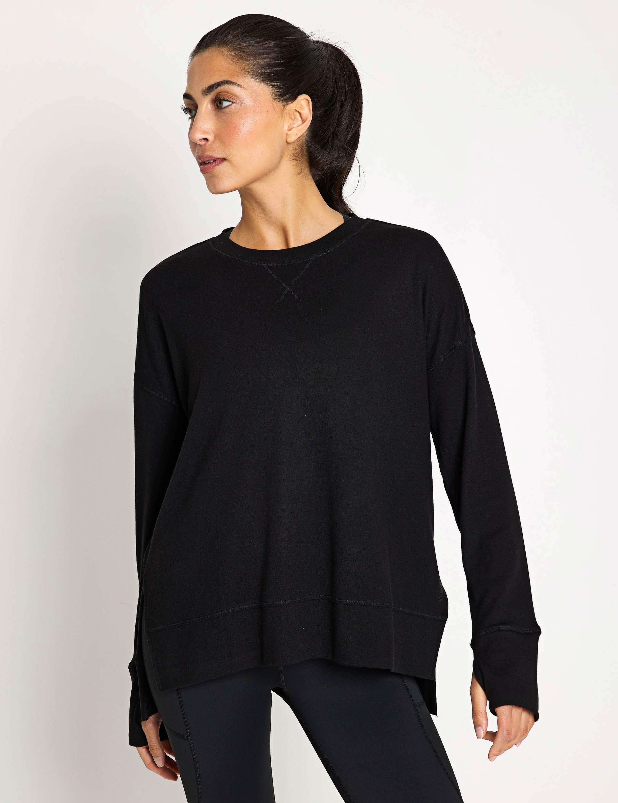 Shelby Crew Neck Step Hem Relaxed Sweatshirt
