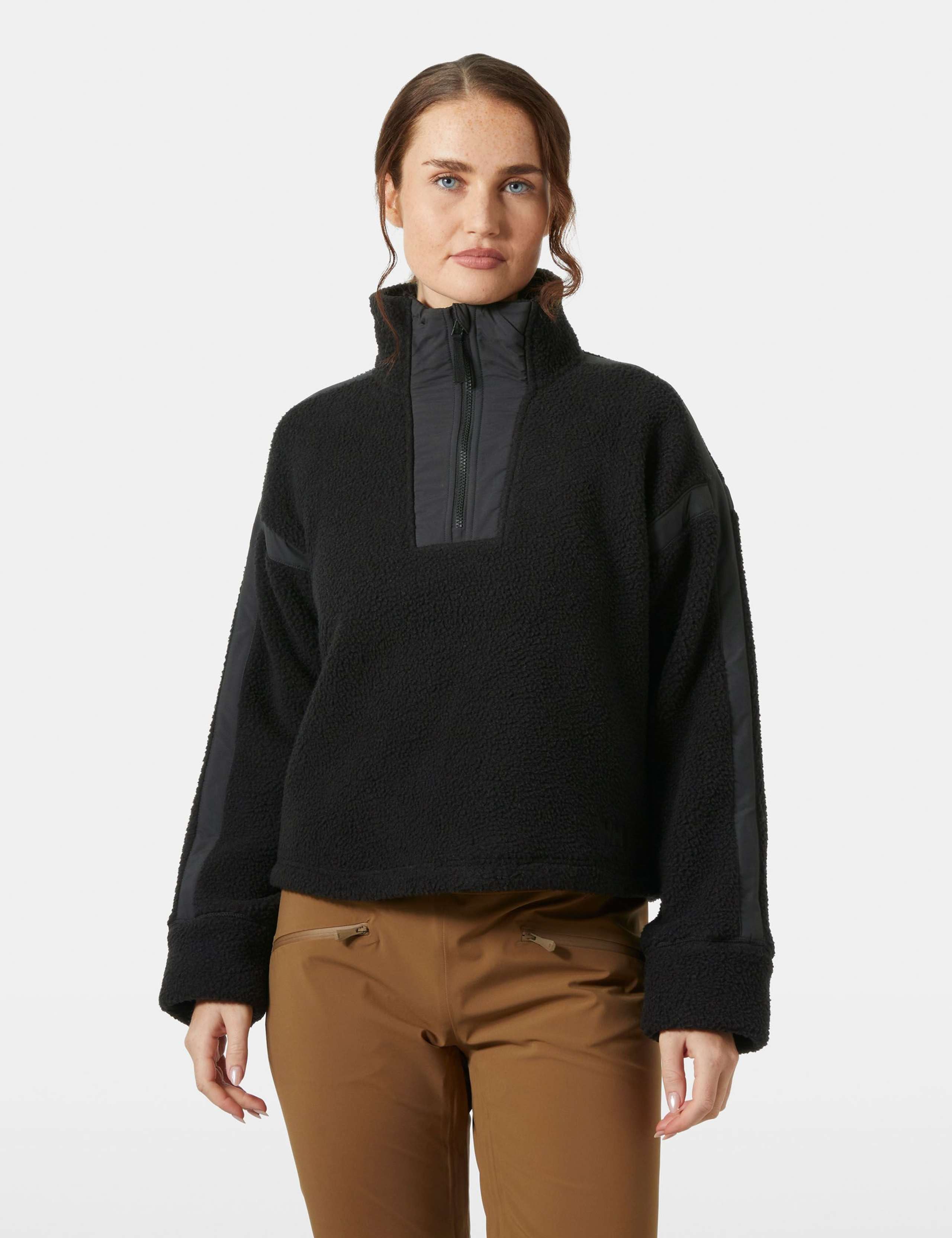 Imperial Half Zip Fleece Cropped Sweatshirt