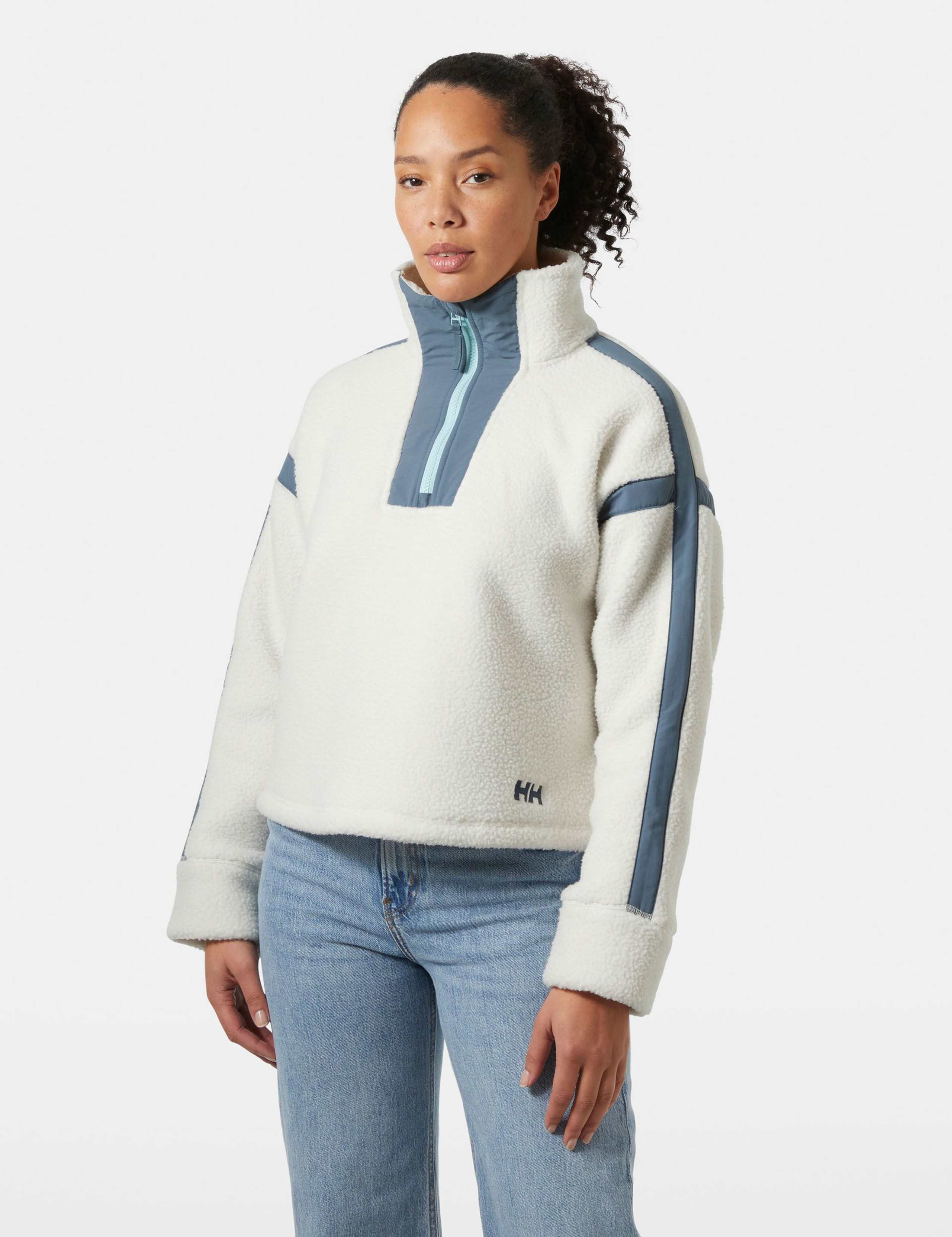 Imperial Half Zip Fleece Cropped Sweatshirt