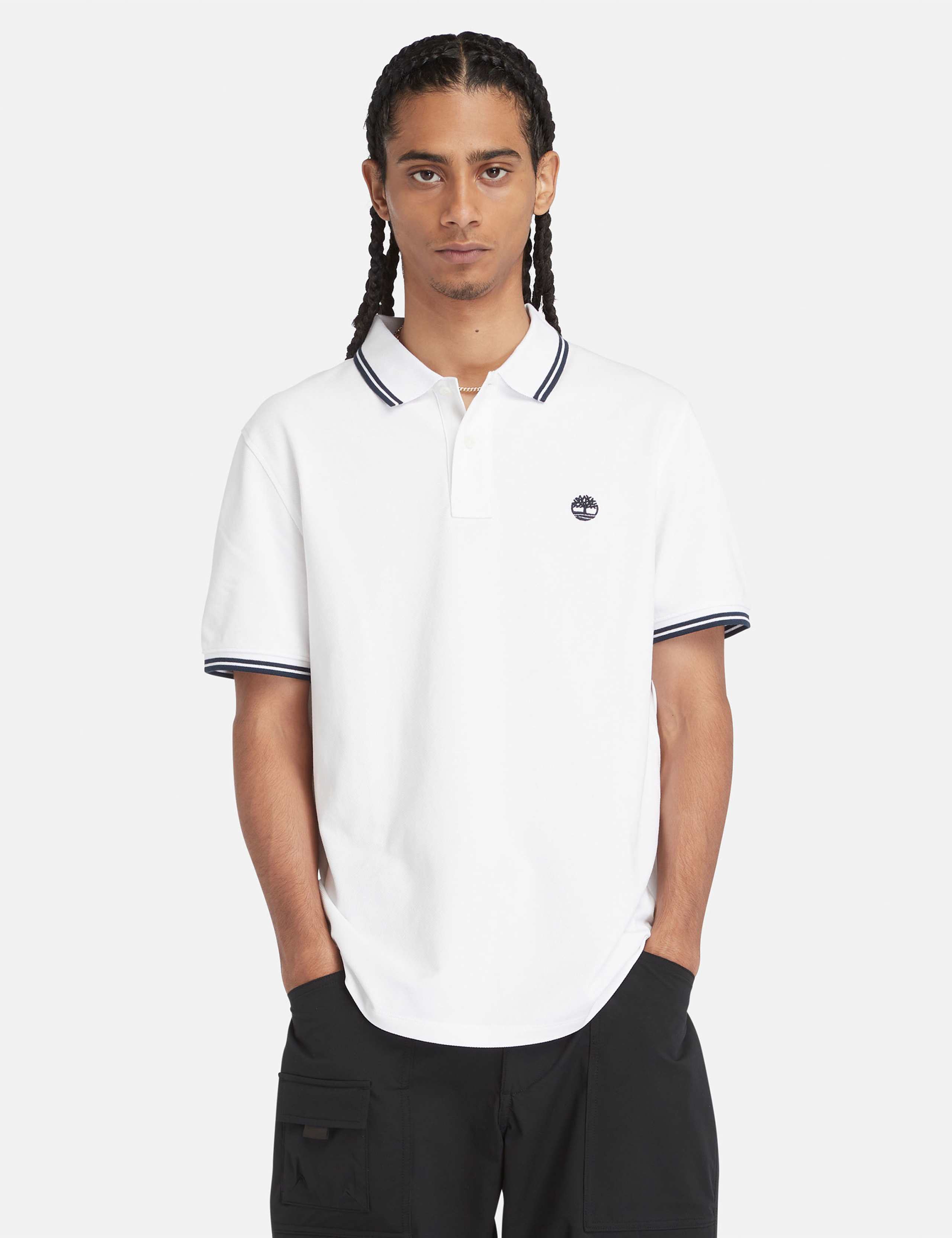 Pure Cotton Pique Tipped Polo Shirt
