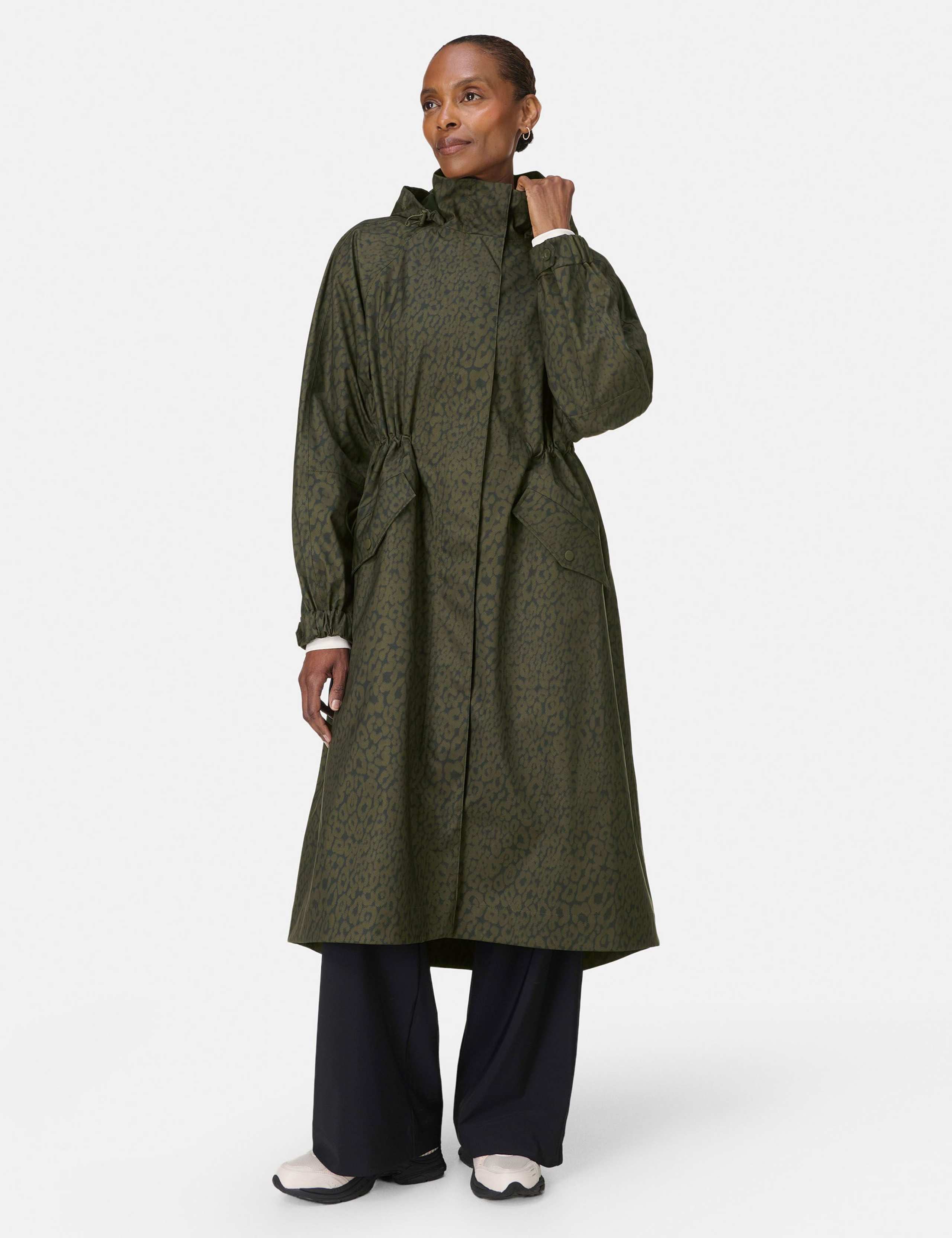 Motion Technical Animal Print Longline Parka