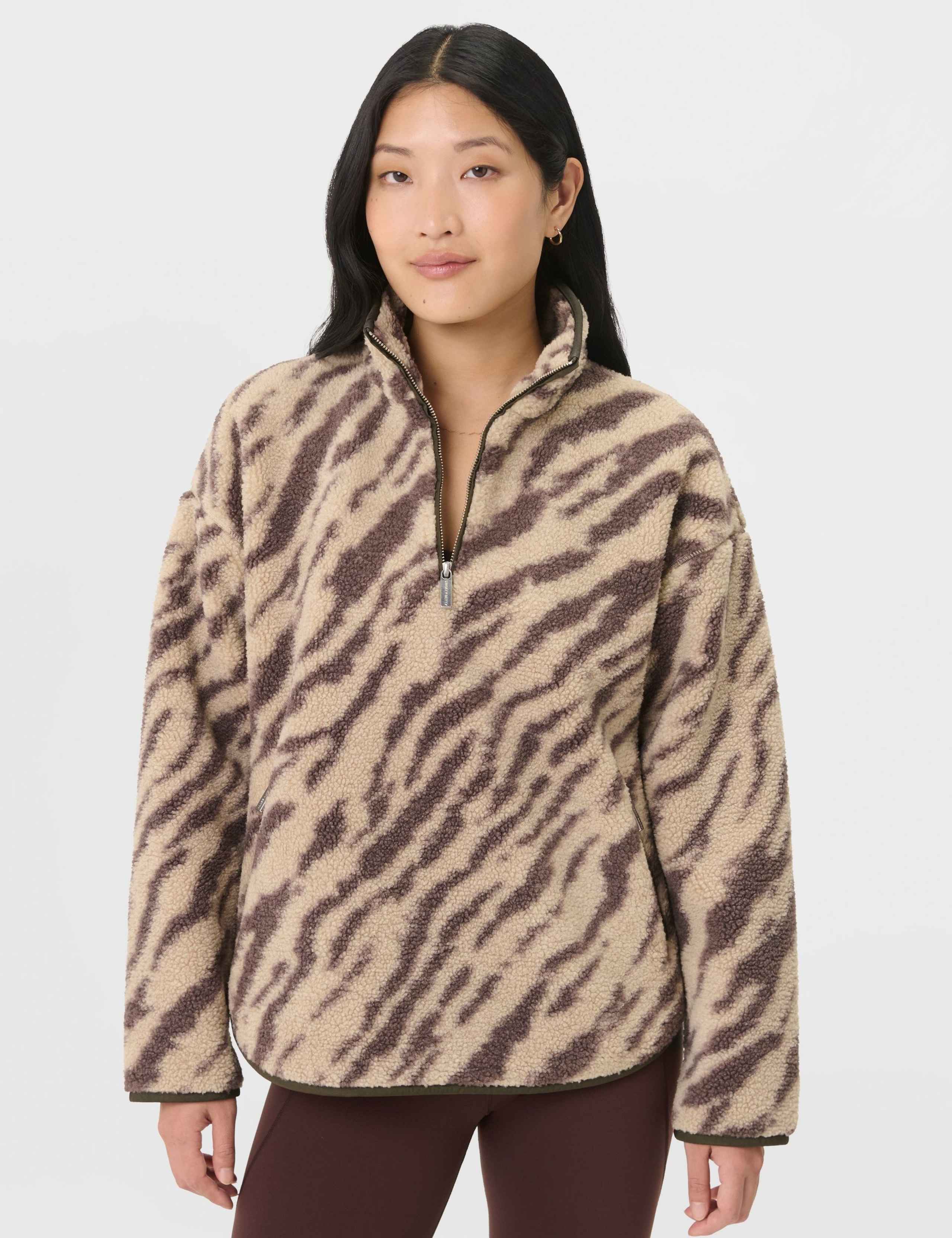 Plush Fleece Animal Print Sweatshirt
