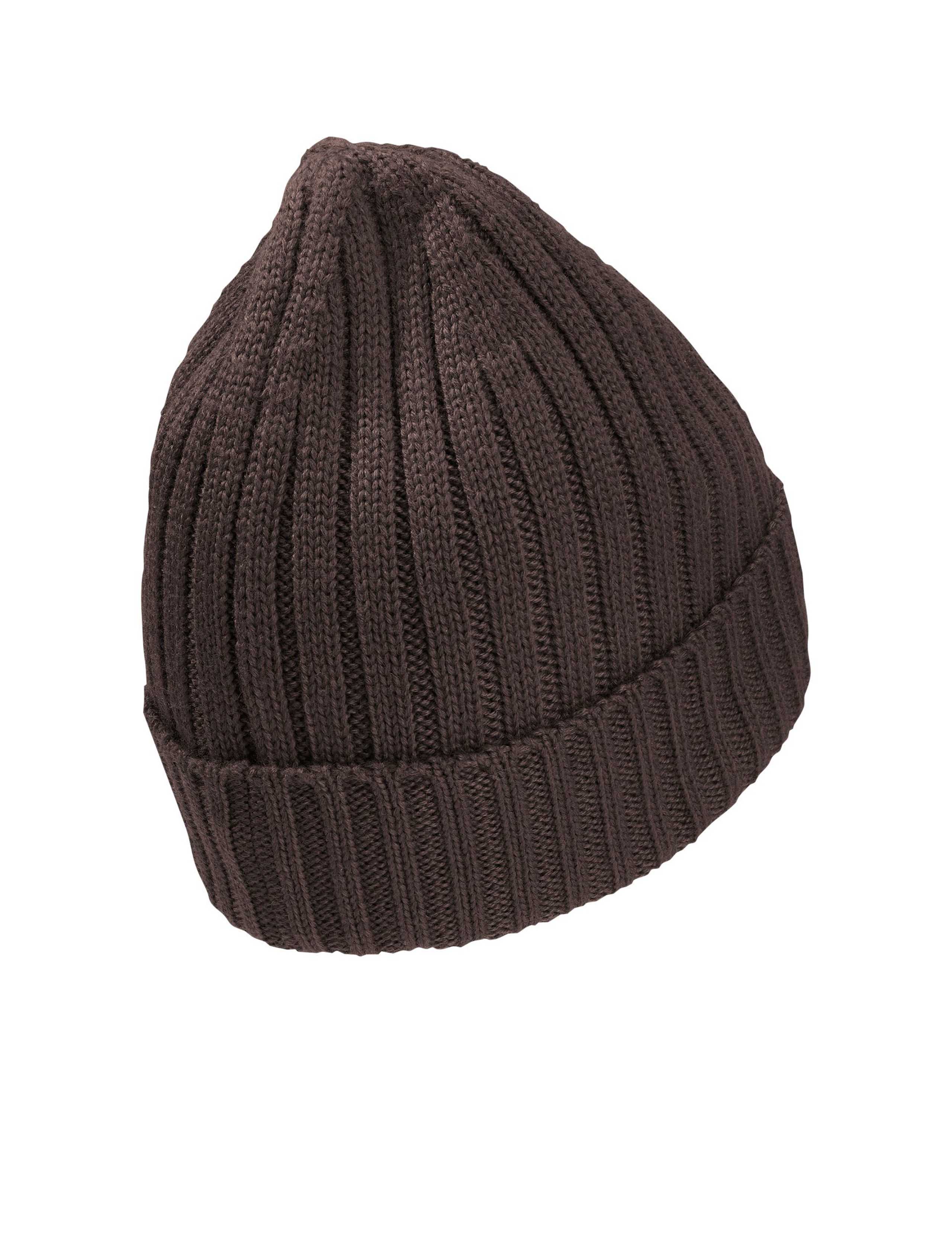Wool Blend Ribbed Beanie Hat