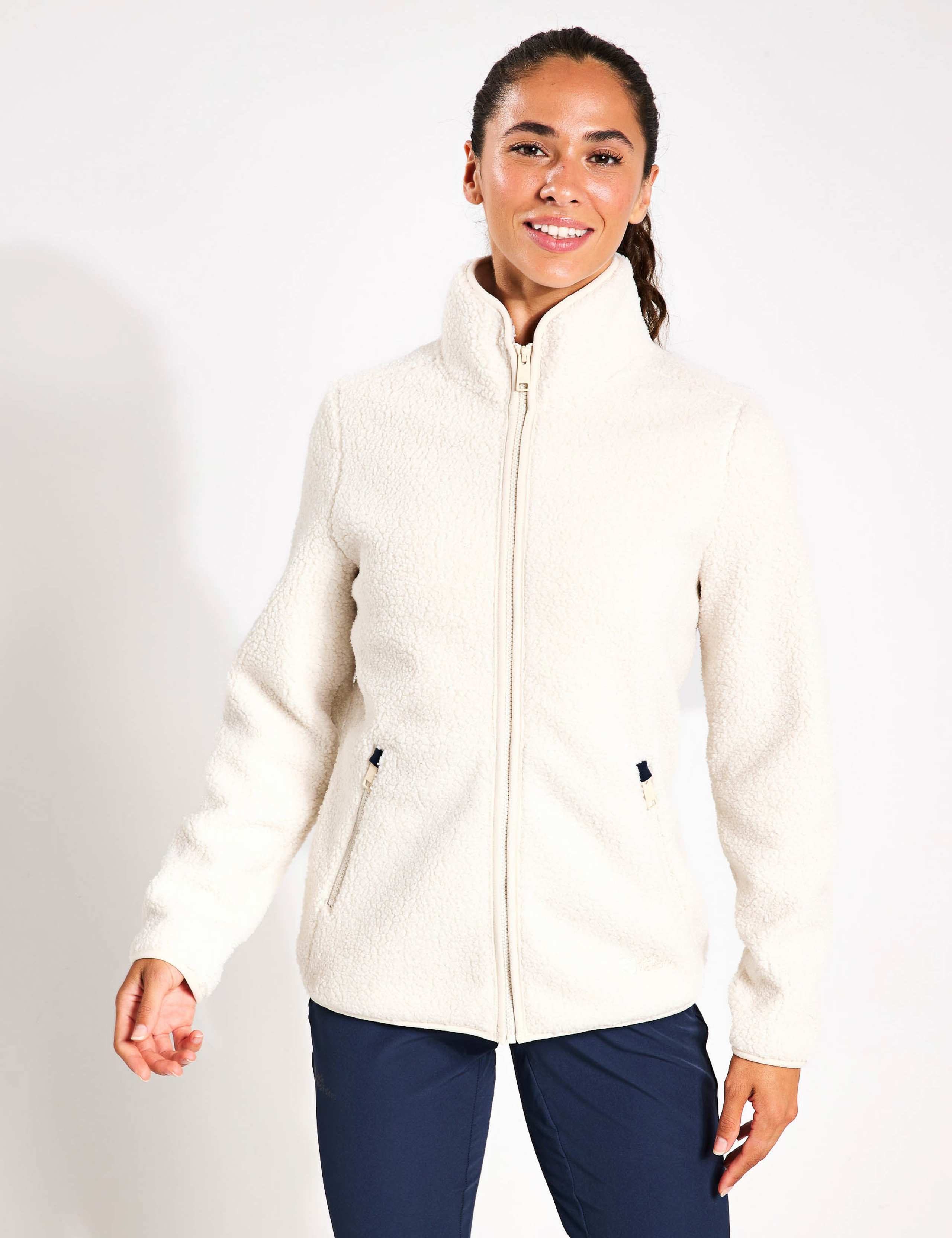 High Curl High Neck Longline Fleece Jacket