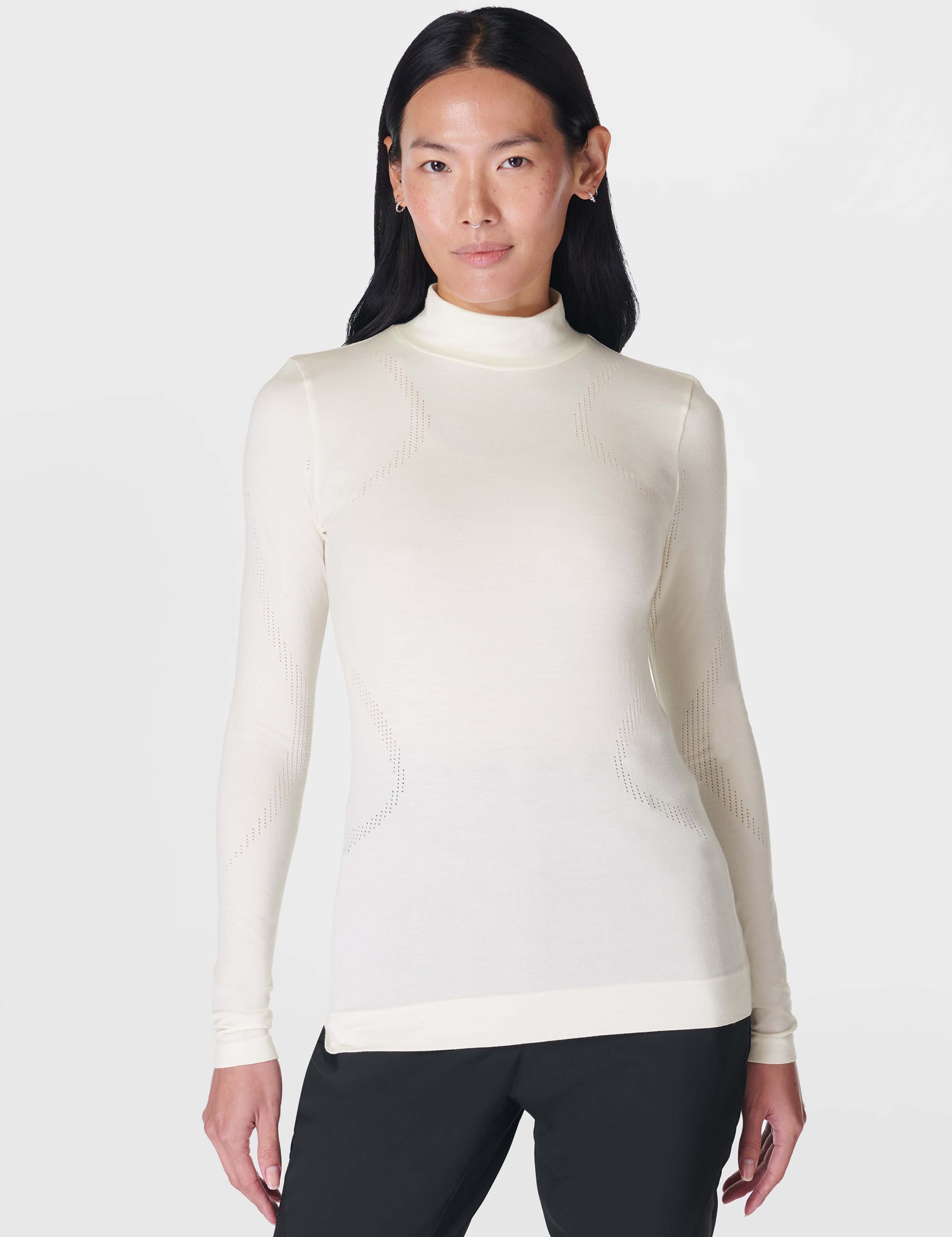 Wool Blend High Neck Base Layer Top