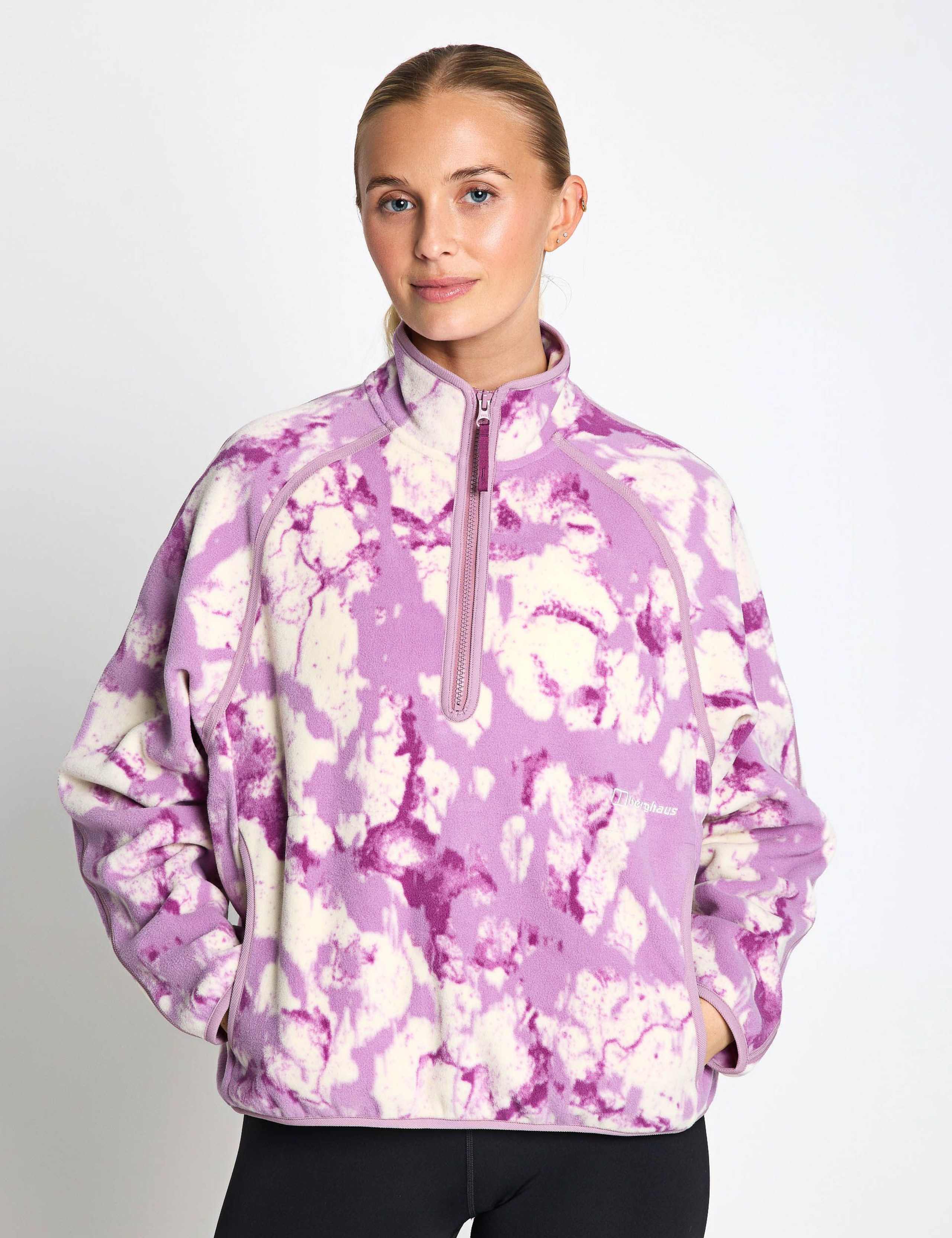 Bamburgh Printed Half Zip Funnel Neck Fleece
