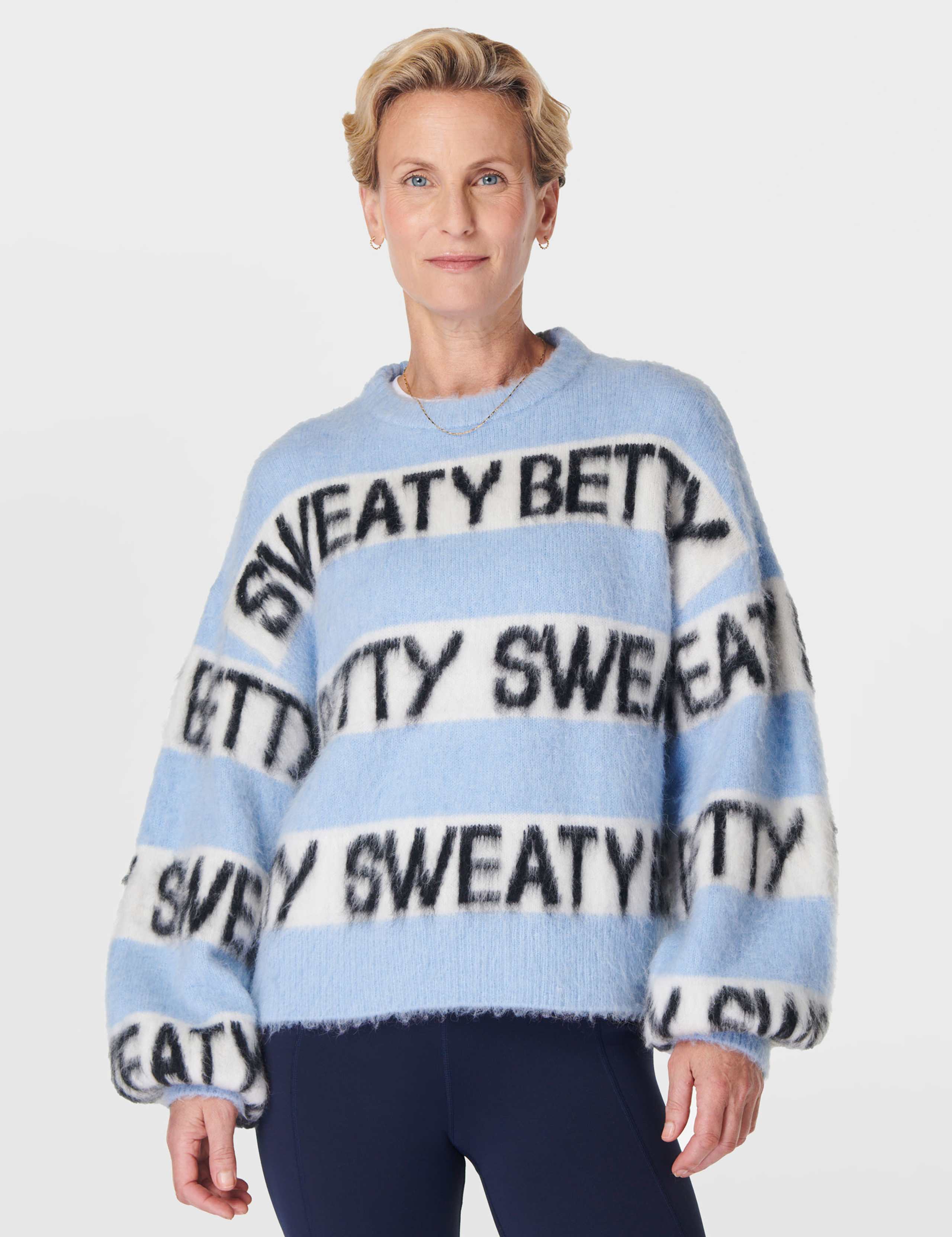 Wool Blend Slogan Jumper with Alpaca