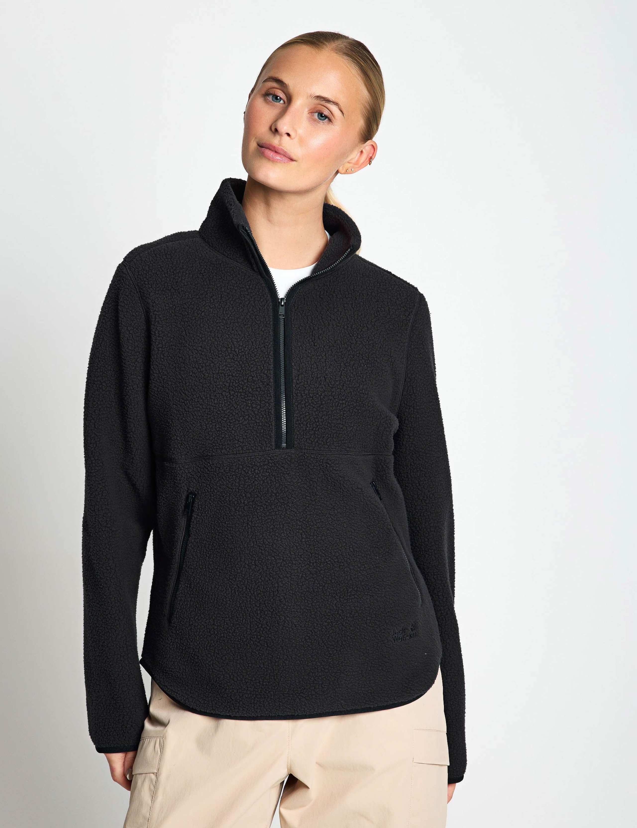 Lite Curl Half Zip Funnel Neck Fleece Jacket