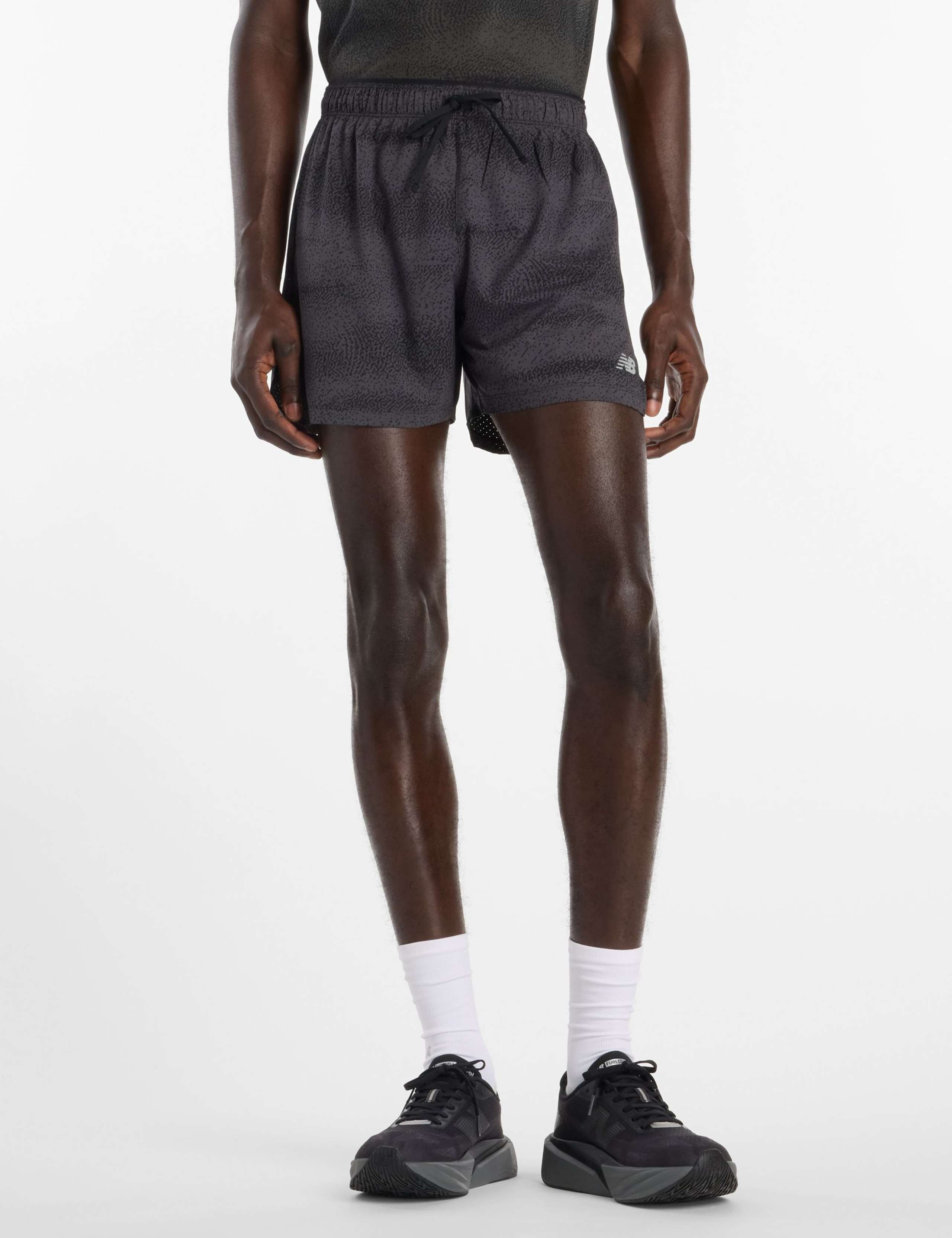 Printed Stretch Zip Pocket Running Shorts