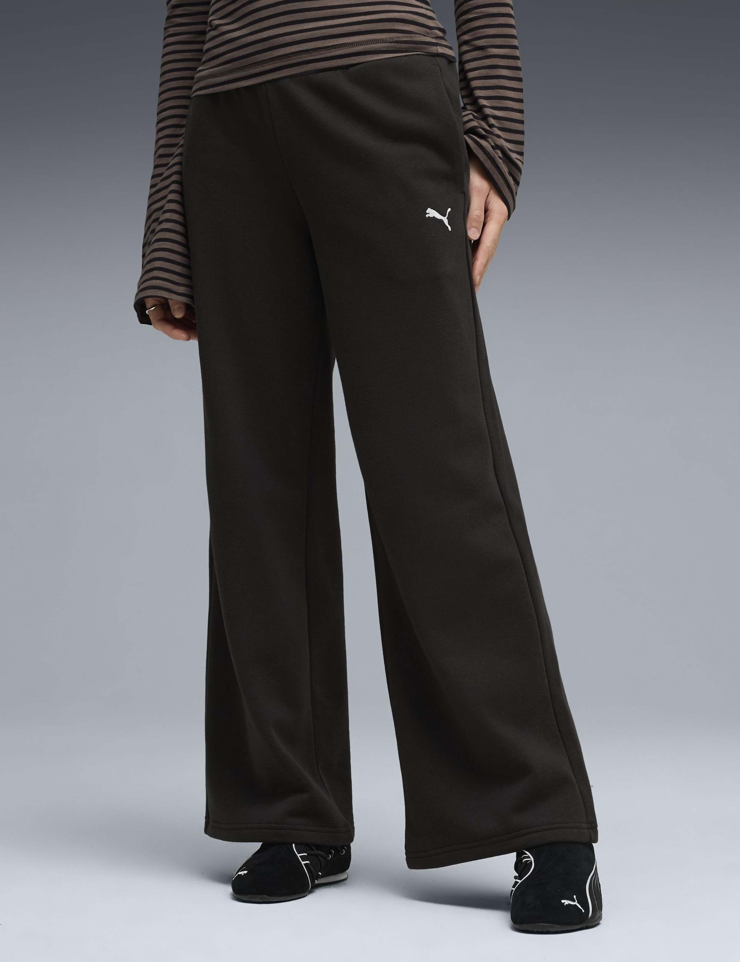 Comfort Cotton Blend Wide Leg Joggers