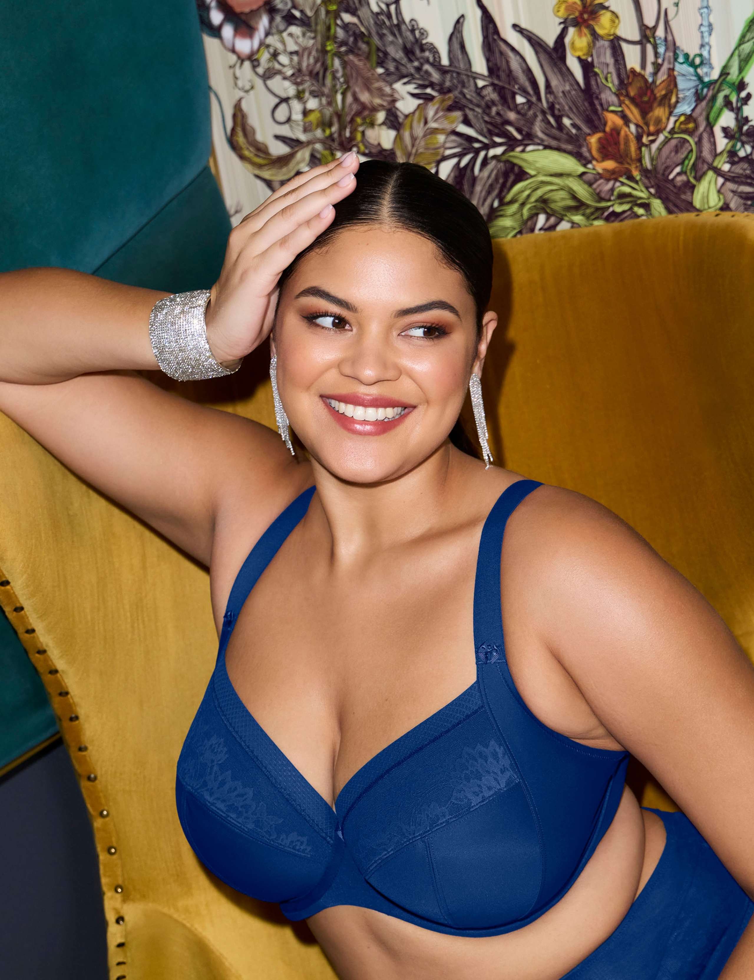 Nerina Mesh Lace Wired Plunge Bra (DD-JJ)